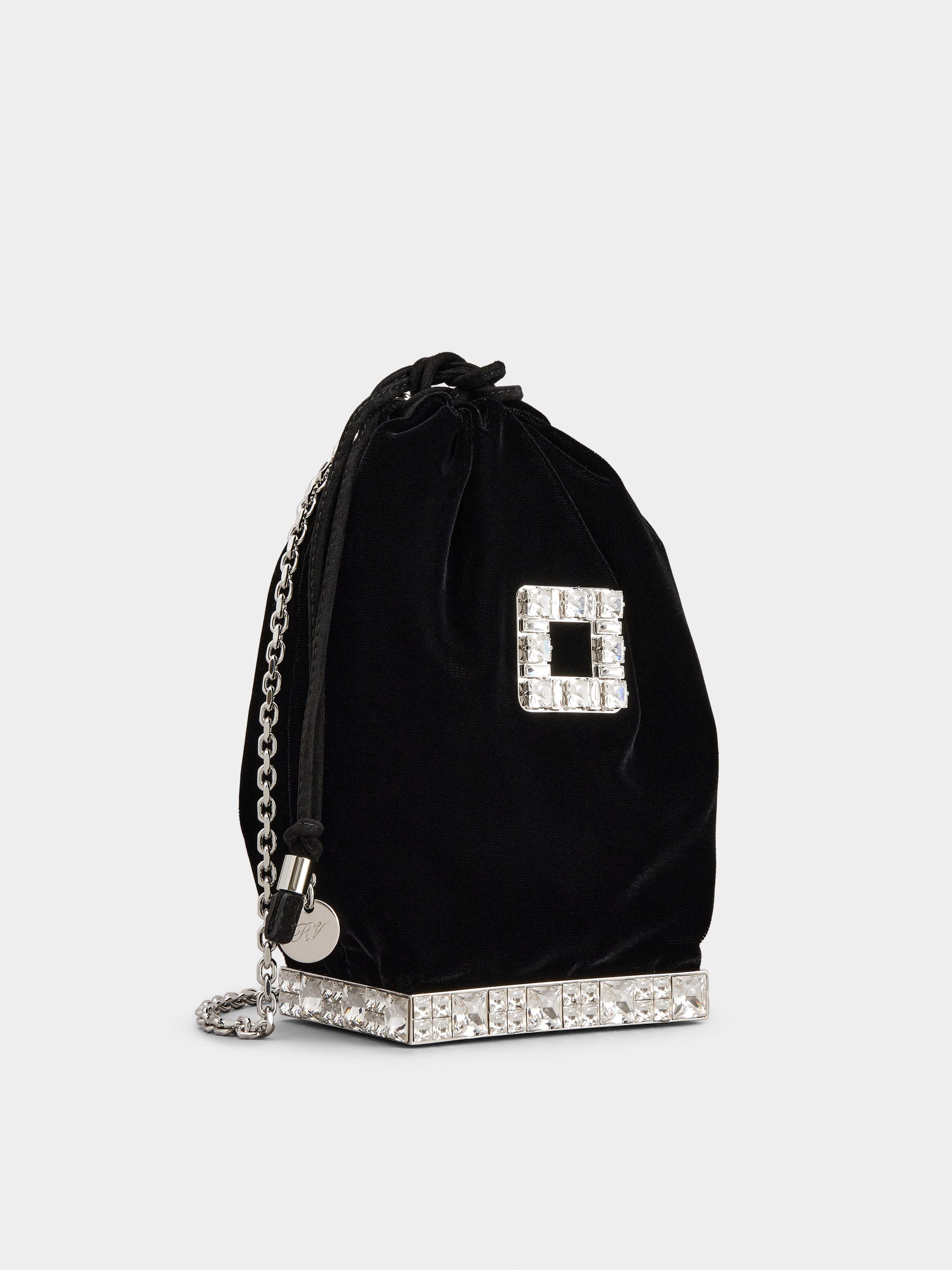 Viv' Pocket Strass Cube Bag in Velvet - 3