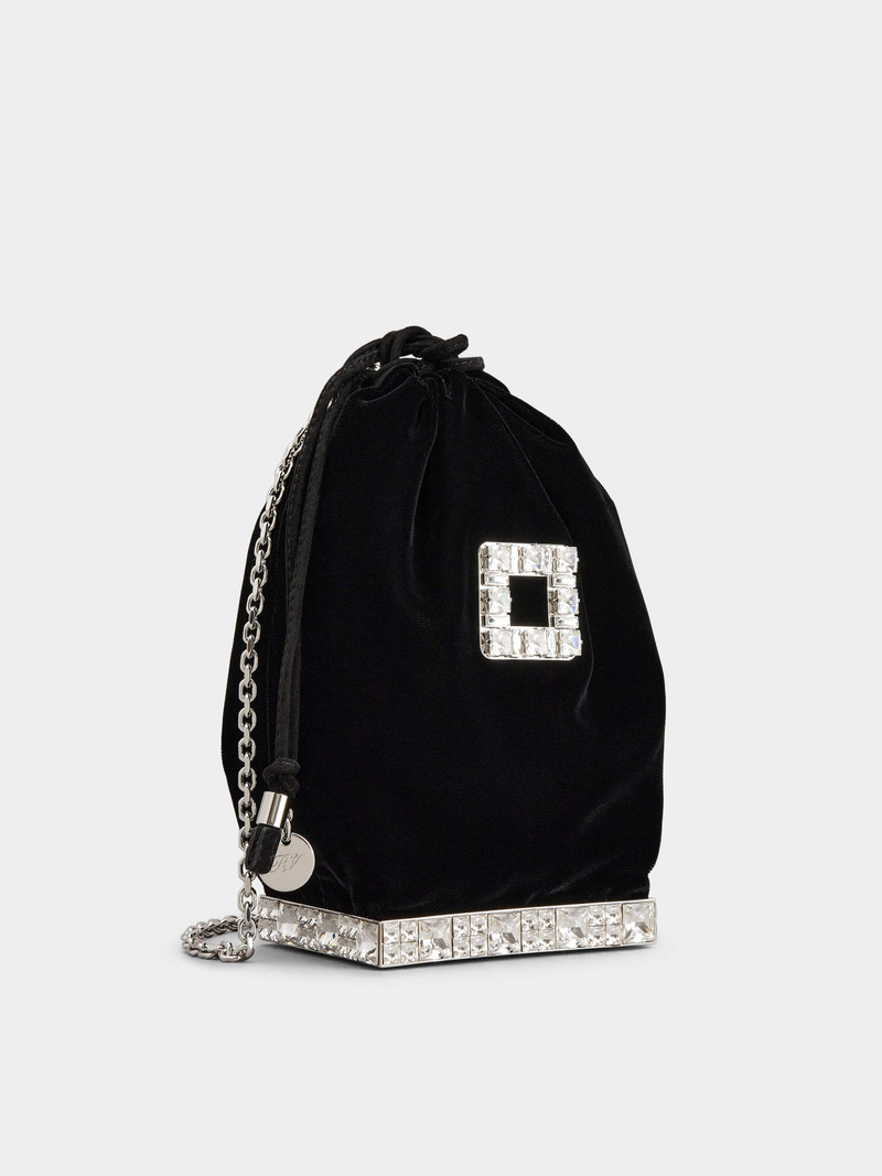 Viv' Pocket Strass Cube Bag in Velvet 3