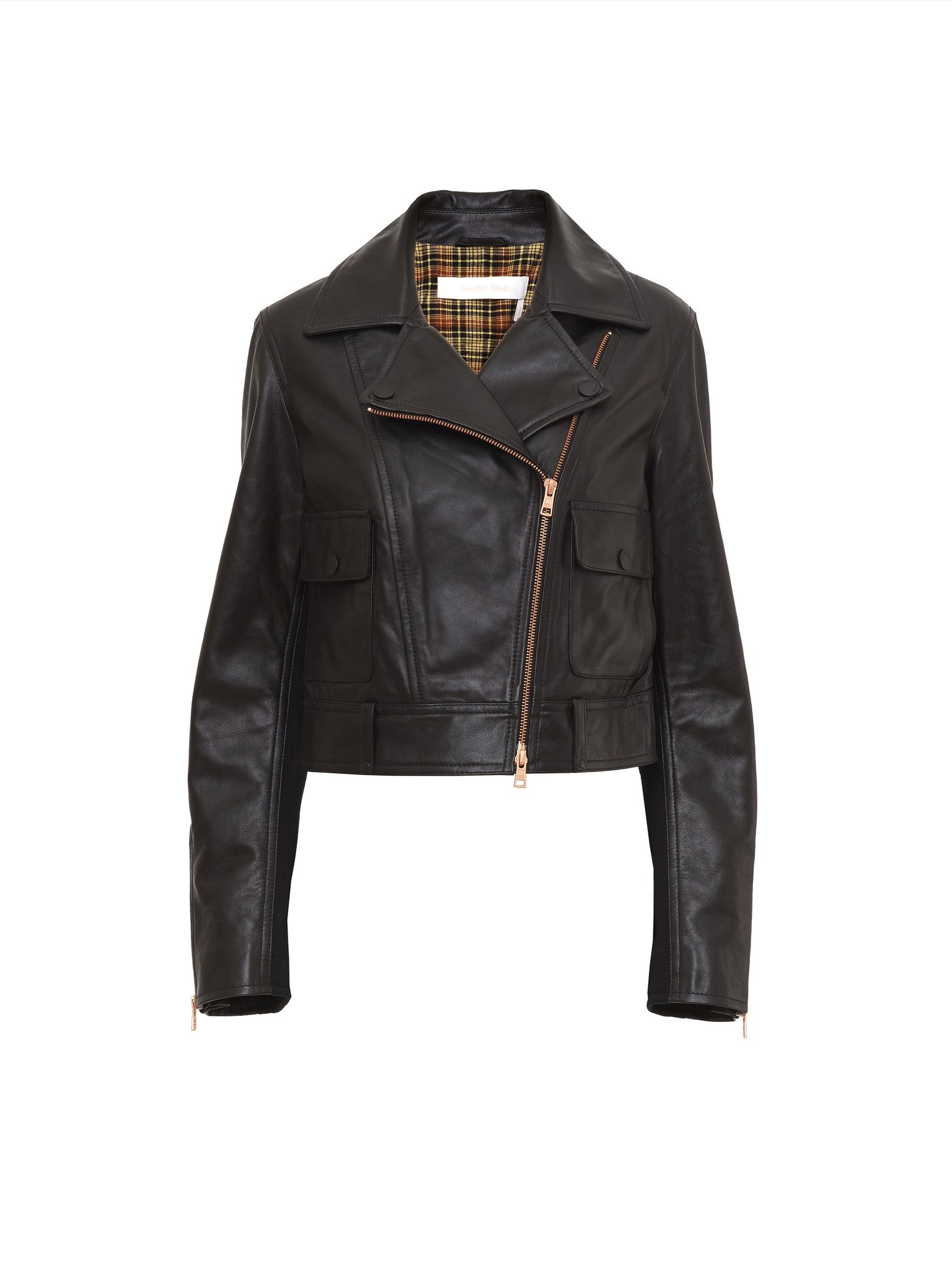 CROPPED LEATHER JACKET - 1