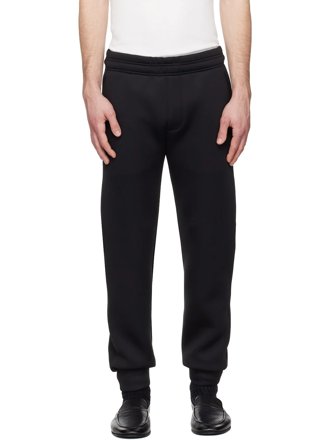 Black Slim Scuba Sweatpants - 1