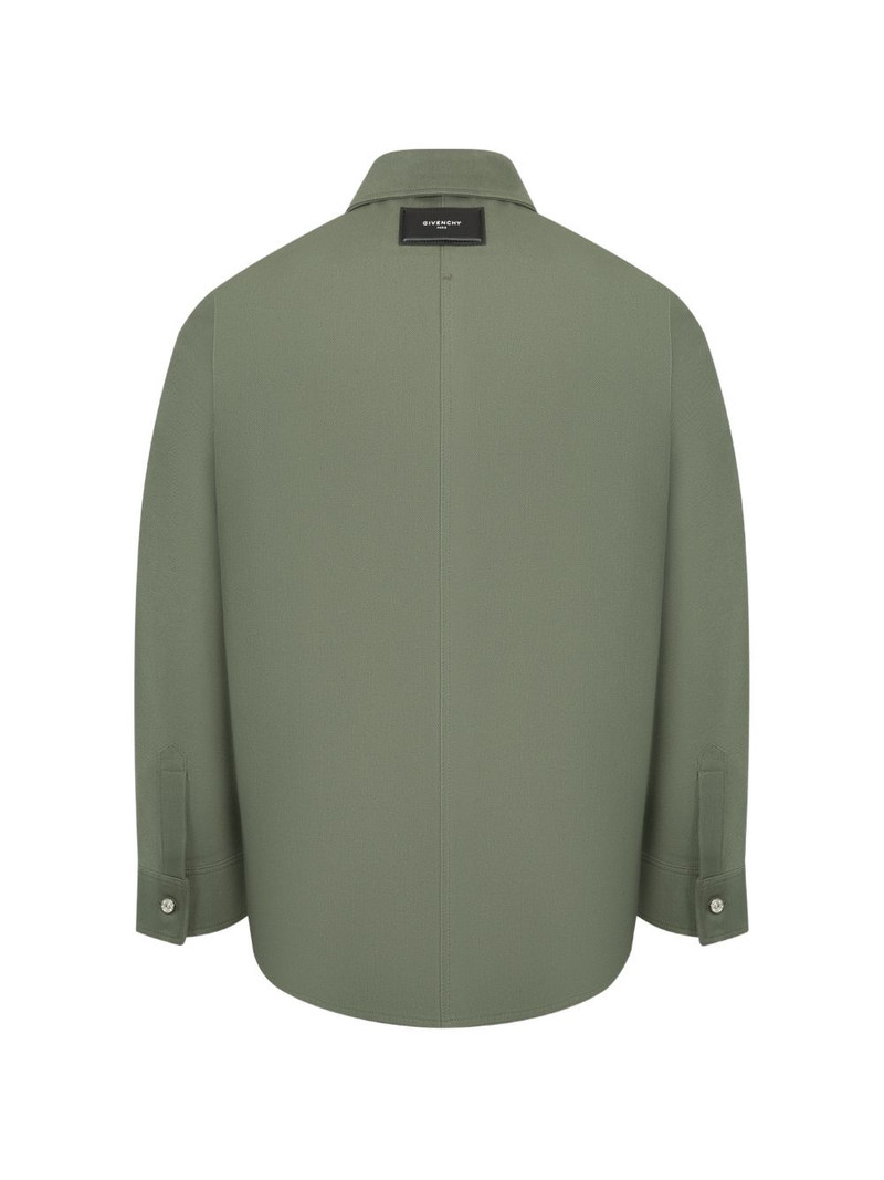 Givenchy logo-patch shirt jacket outlook