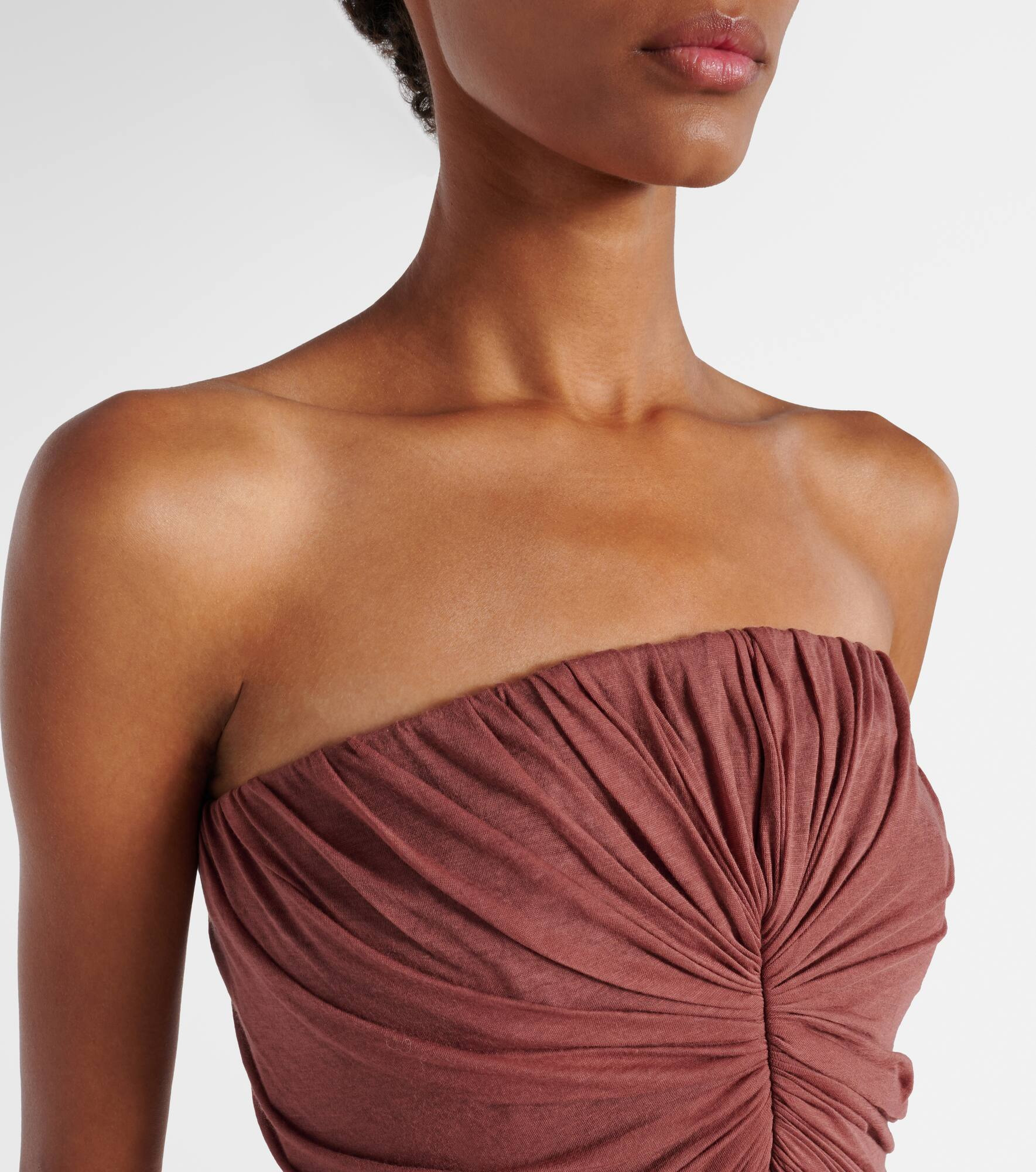 Radiance gathered cotton bustier gown - 4