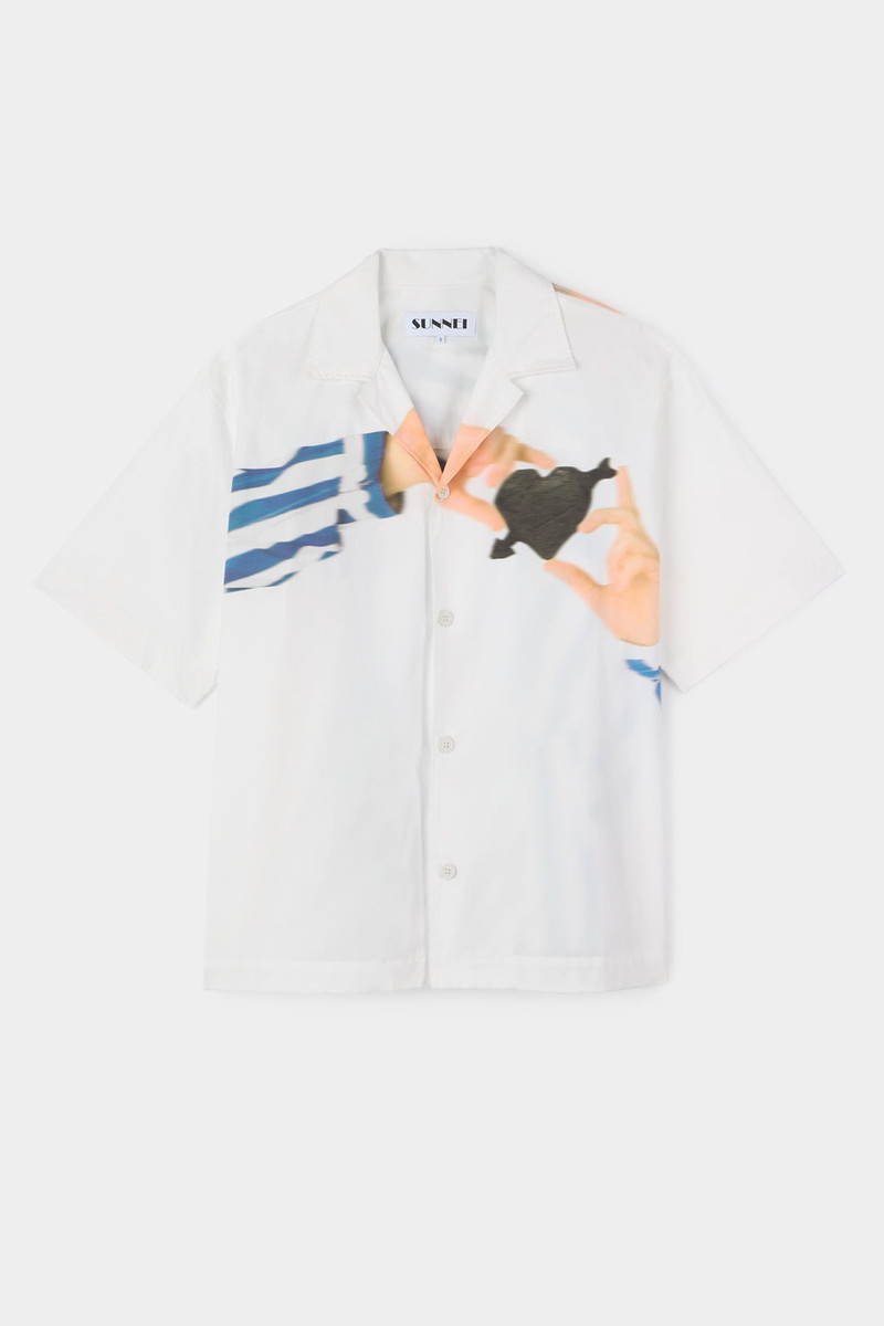 'CUORE DI PIETRA' SHORTSLEEVE SHIRT / off white & multicolor 3