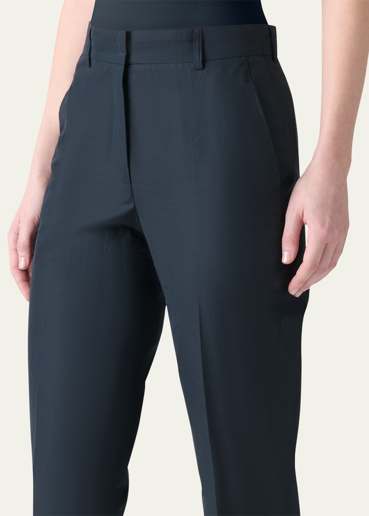 Flavin Cotton Poplin Tapered-Leg Ankle Pants - 5