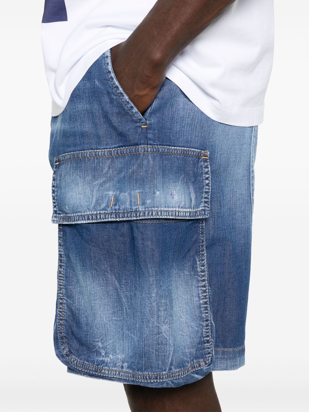 denim cargo shorts - 5