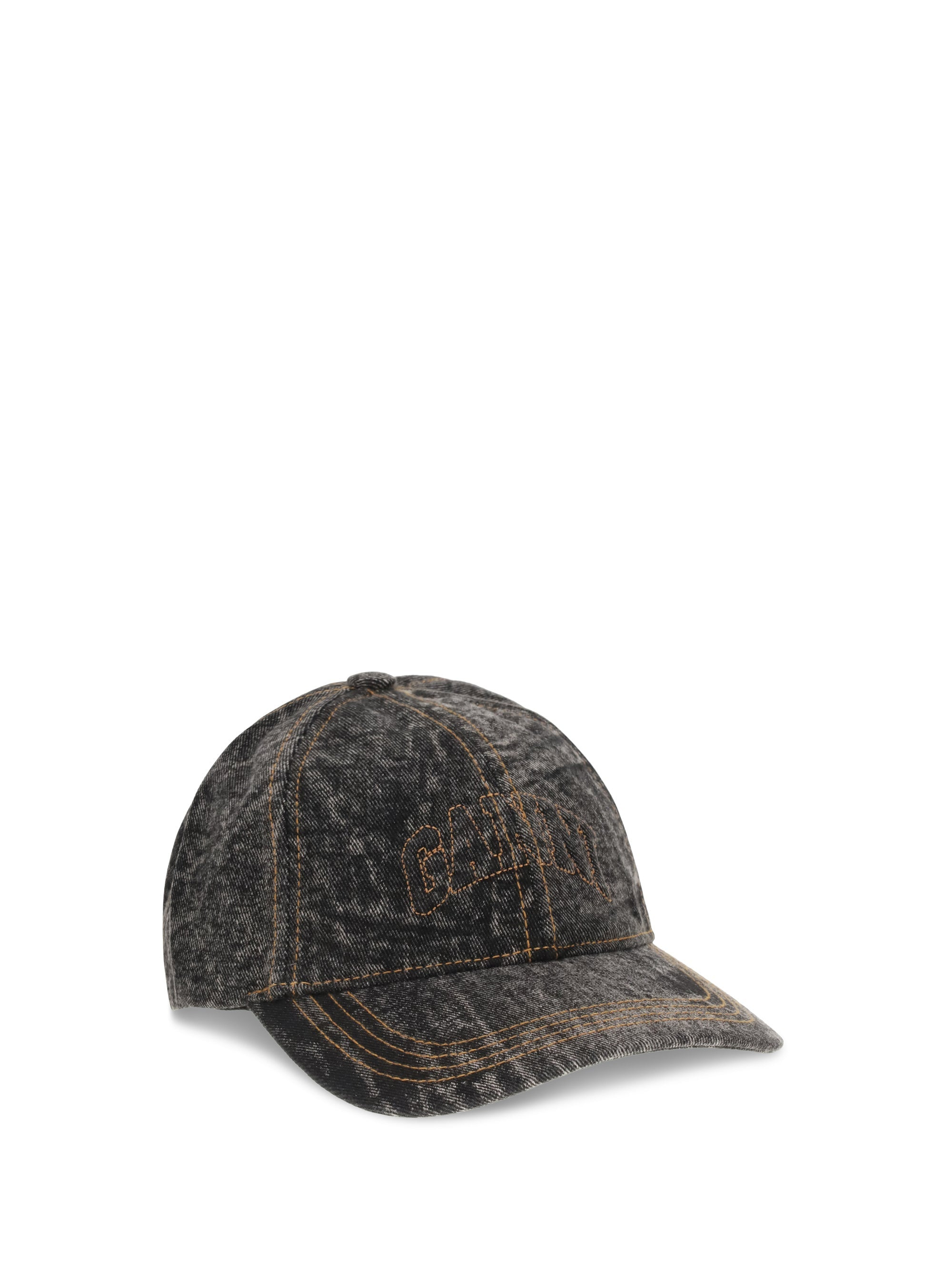 Ganni Women Denim Cotton Washed Cap - 2