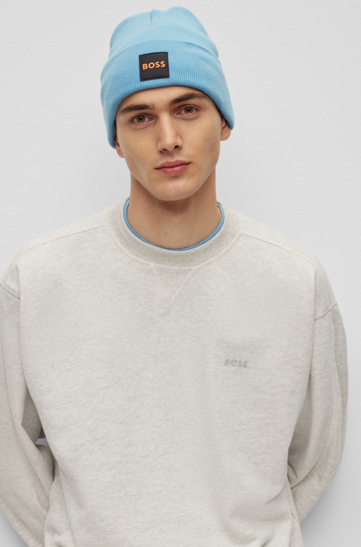 DOUBLE-LAYER BEANIE HAT WITH LOGO PATCH - 4