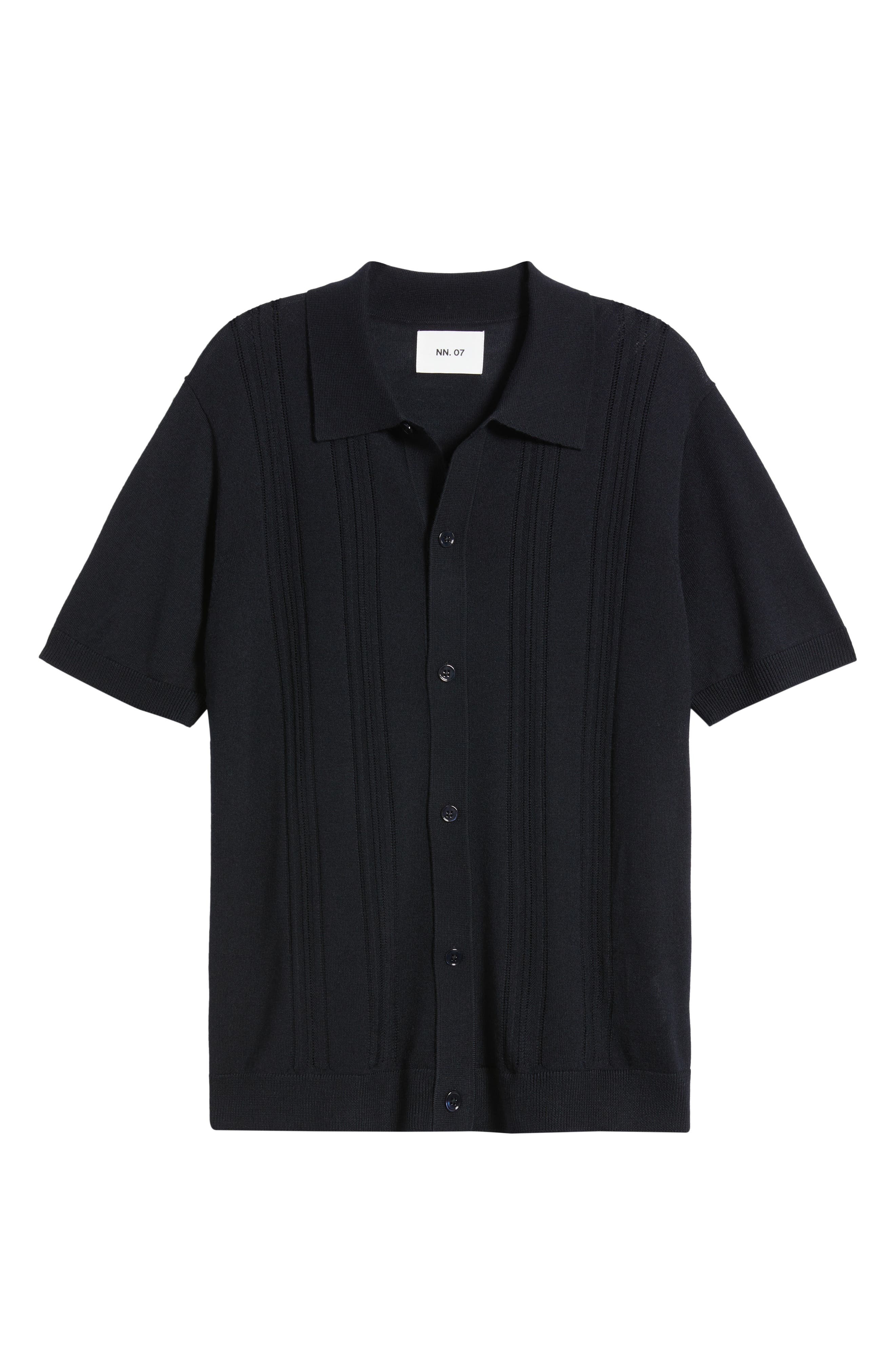 NN07 Thor Short Sleeve Cardigan in Deep Navy at Nordstrom - 6