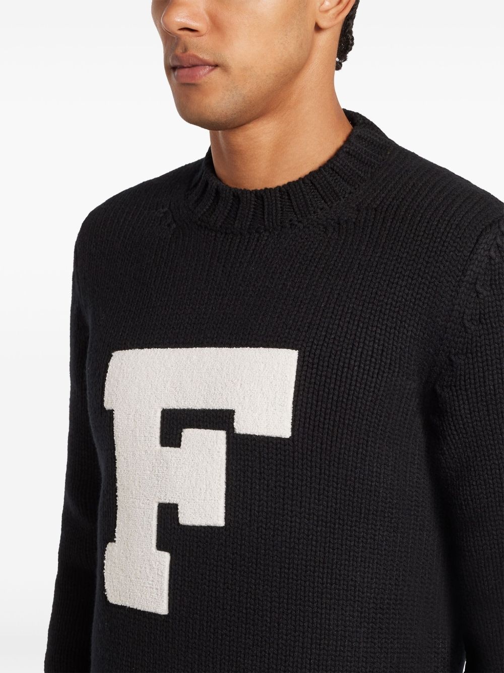 flocked logo jumper - 5