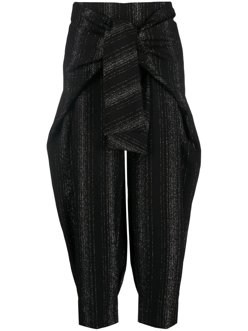 lurex-detail balloon-leg trousers 1
