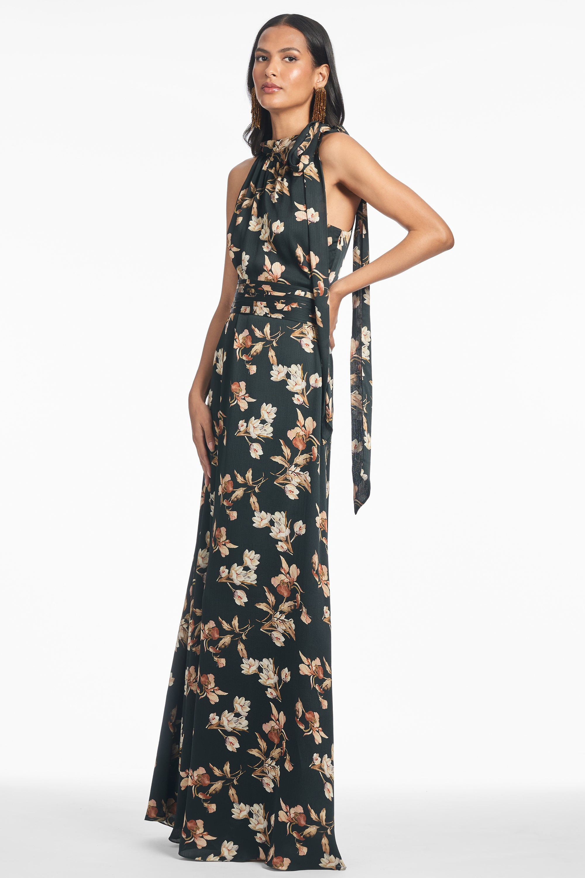 Kayla Gown - Black Venetia Petal - 2