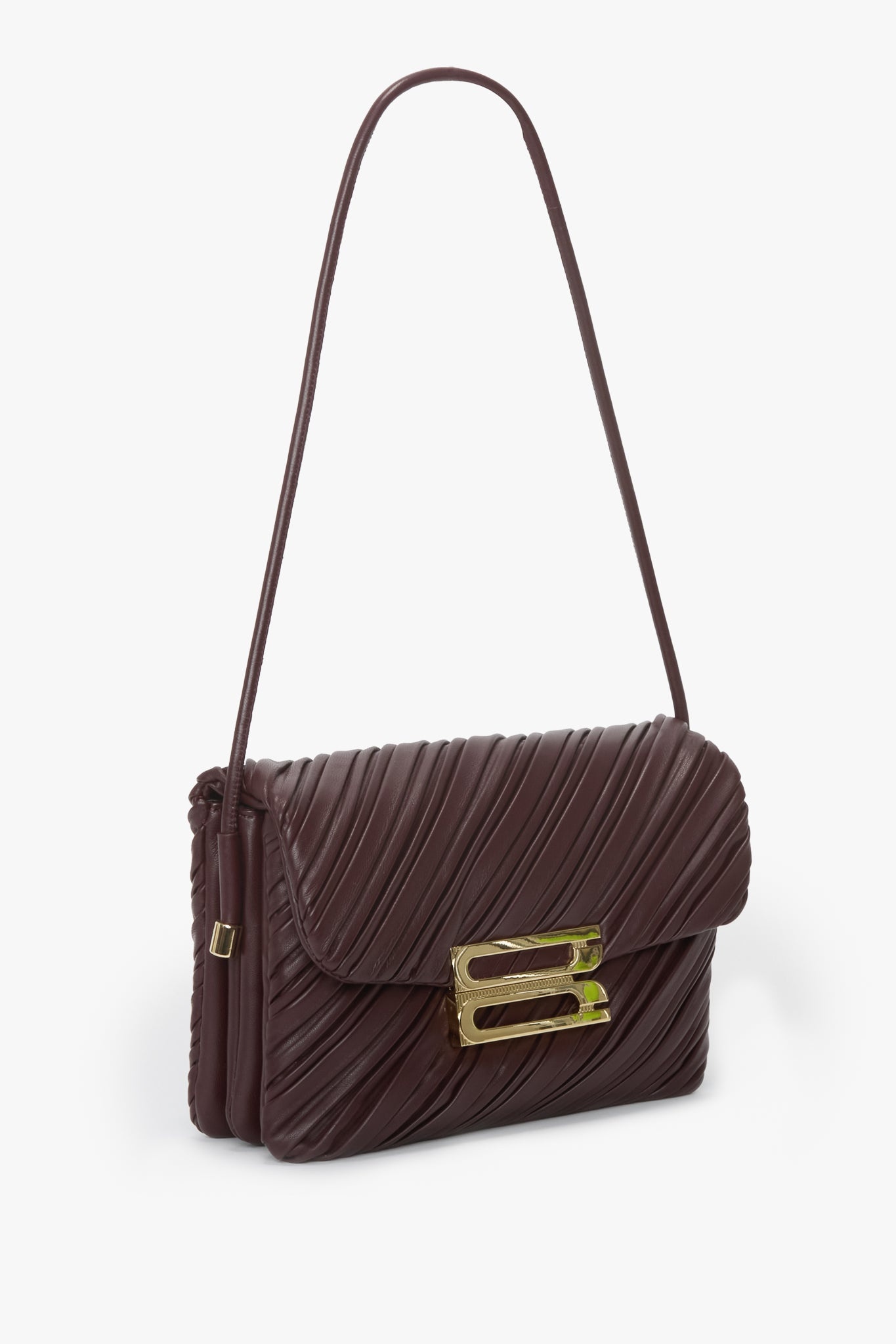 Soft Dorian Bag In Burgundy Pleated Leather - 3