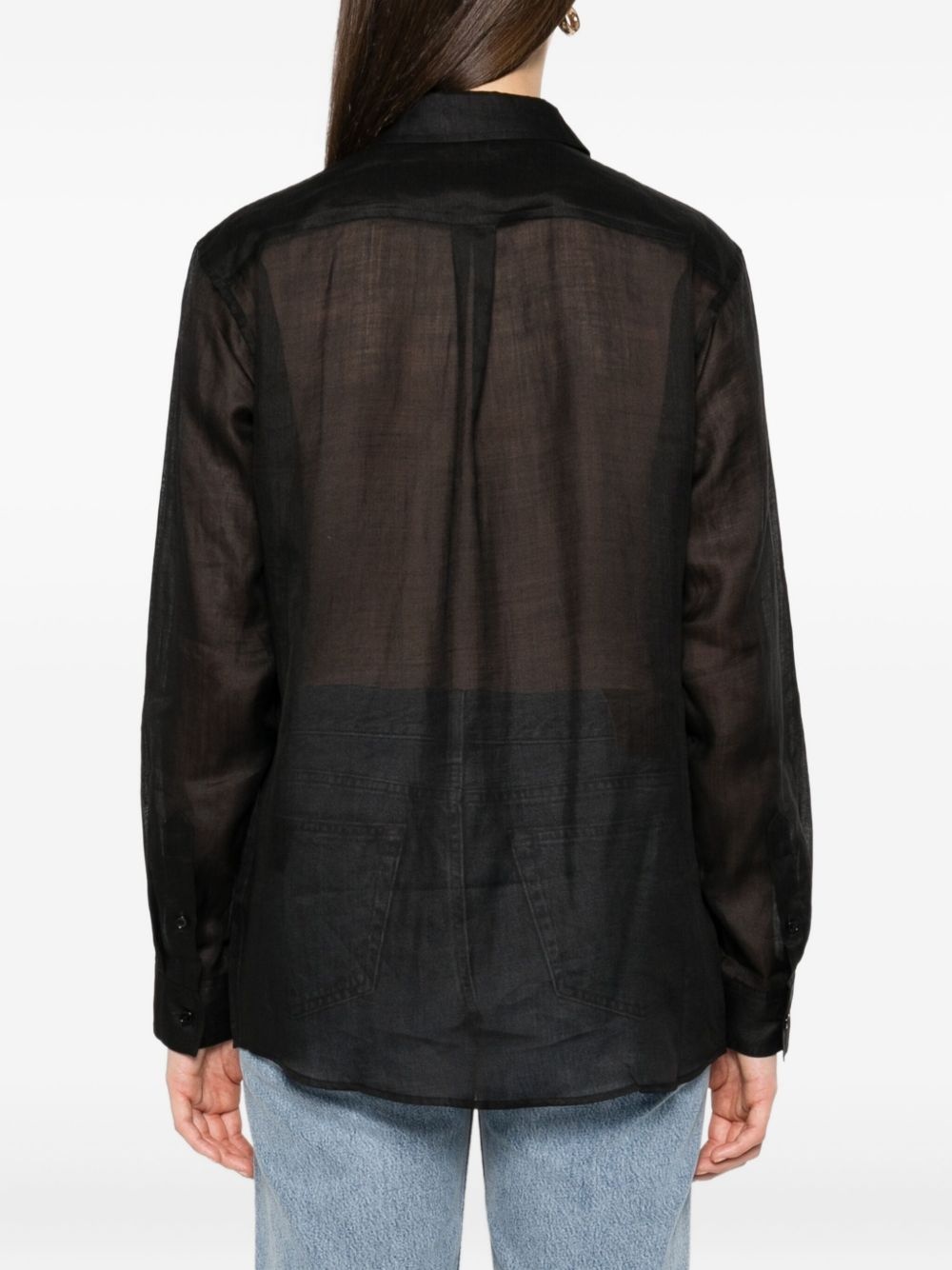 button-down ramie shirt - 4
