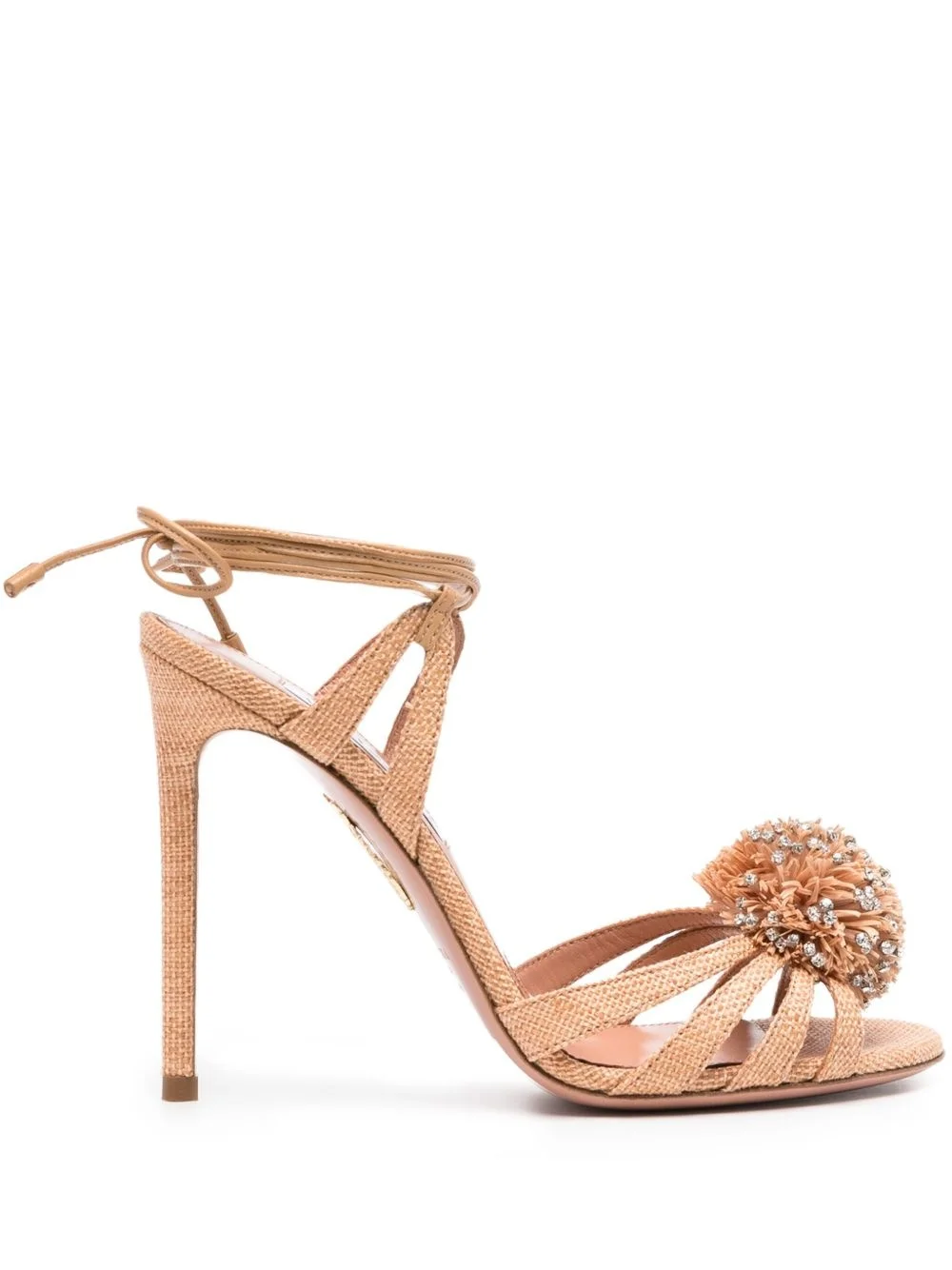 110mm Movida crystal-embellished pom-pom sandals - 1