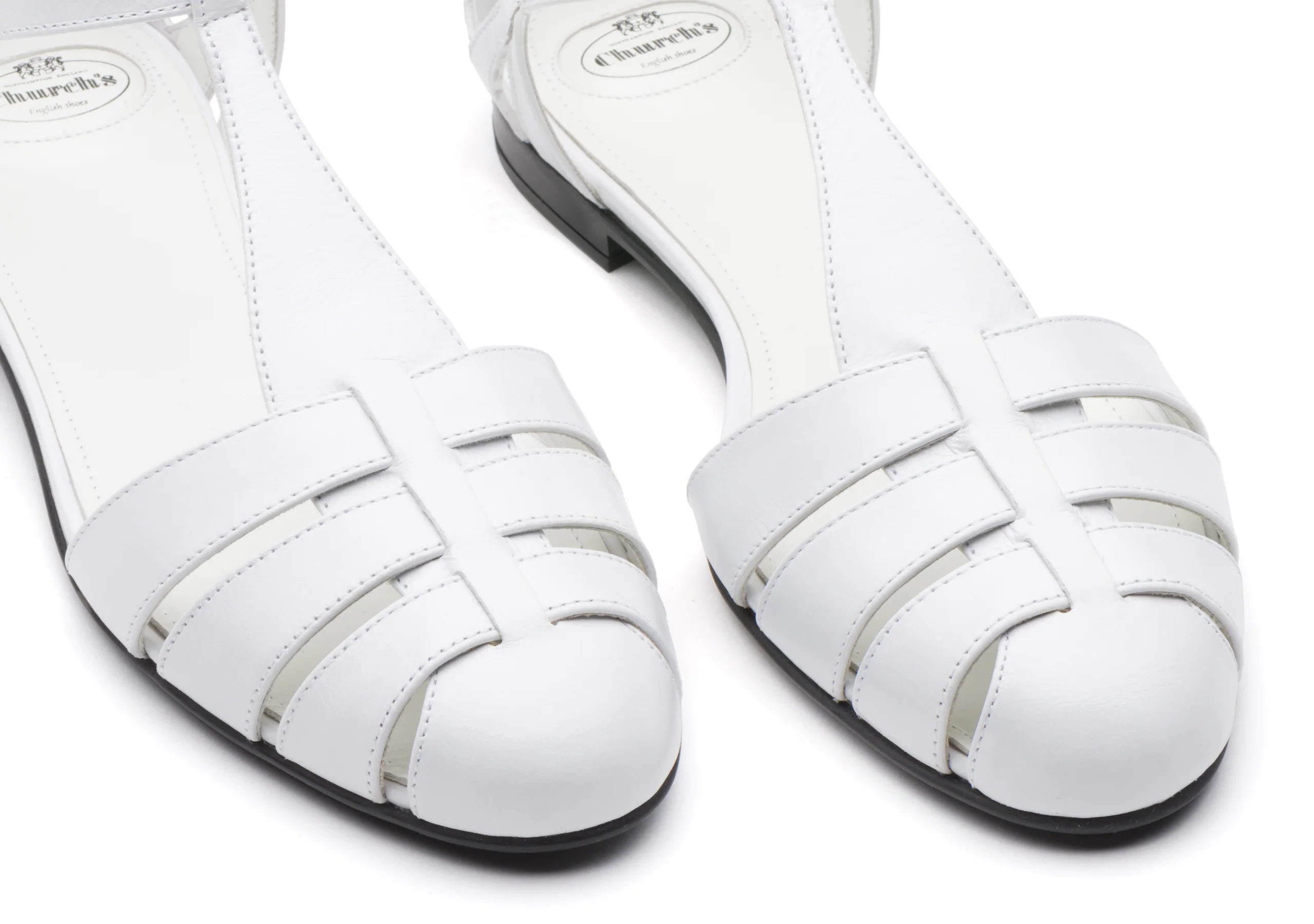 Rainbow
Shine Calf Leather T-Bar Sandal White - 4