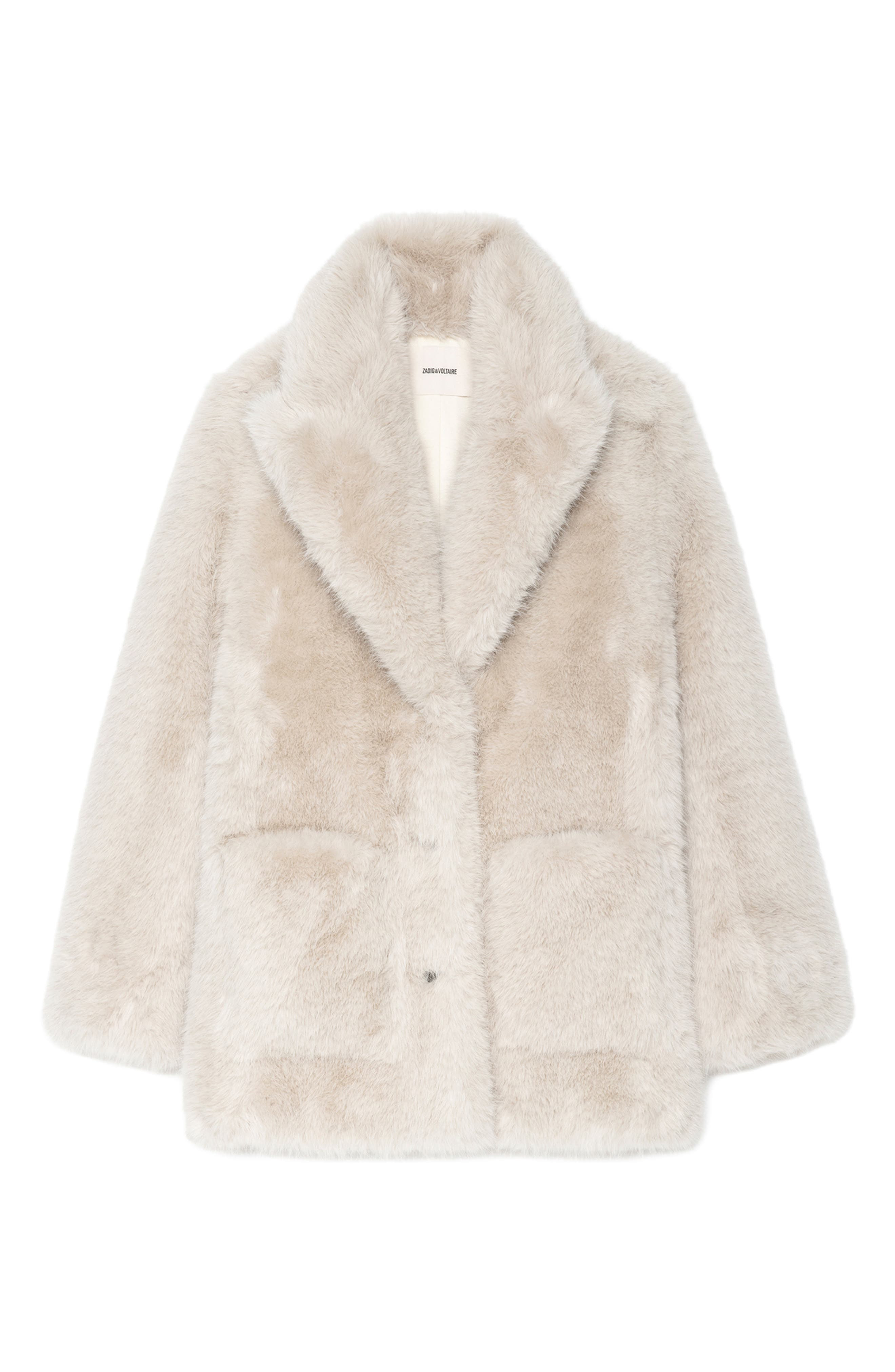 Zadig & Voltaire Fleur Faux Fur Coat in Ecru at Nordstrom - 5