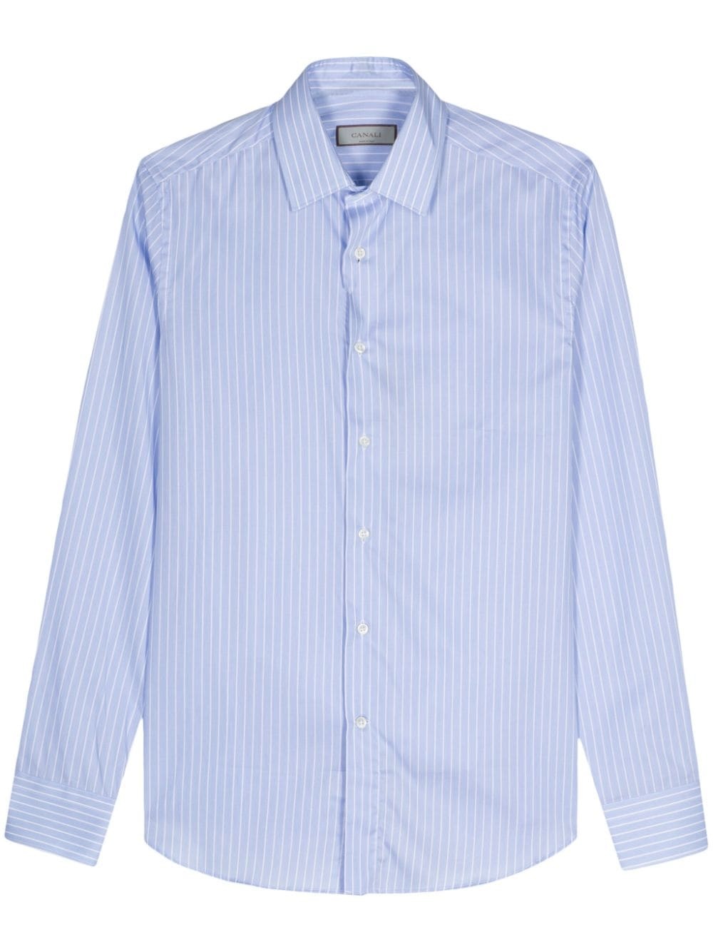 stripe-pattern cotton shirt - 1