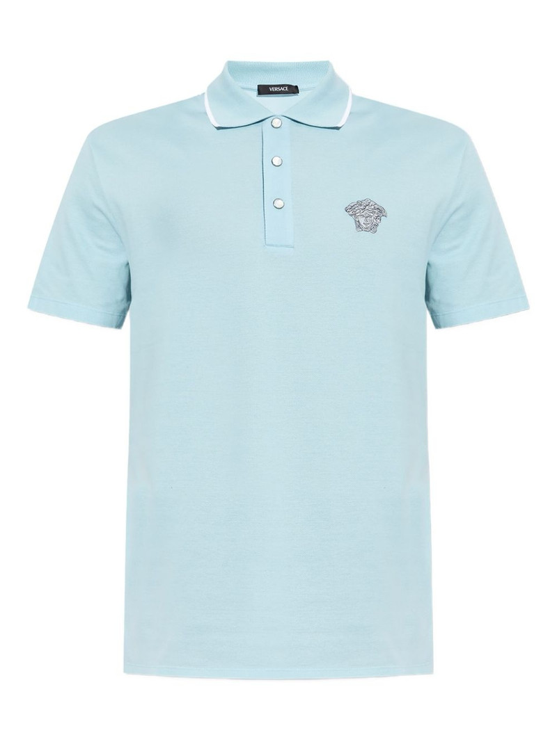 Medusa-embroidered polo shirt 1