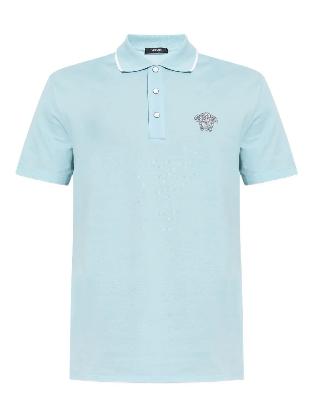 Medusa-embroidered polo shirt - 1