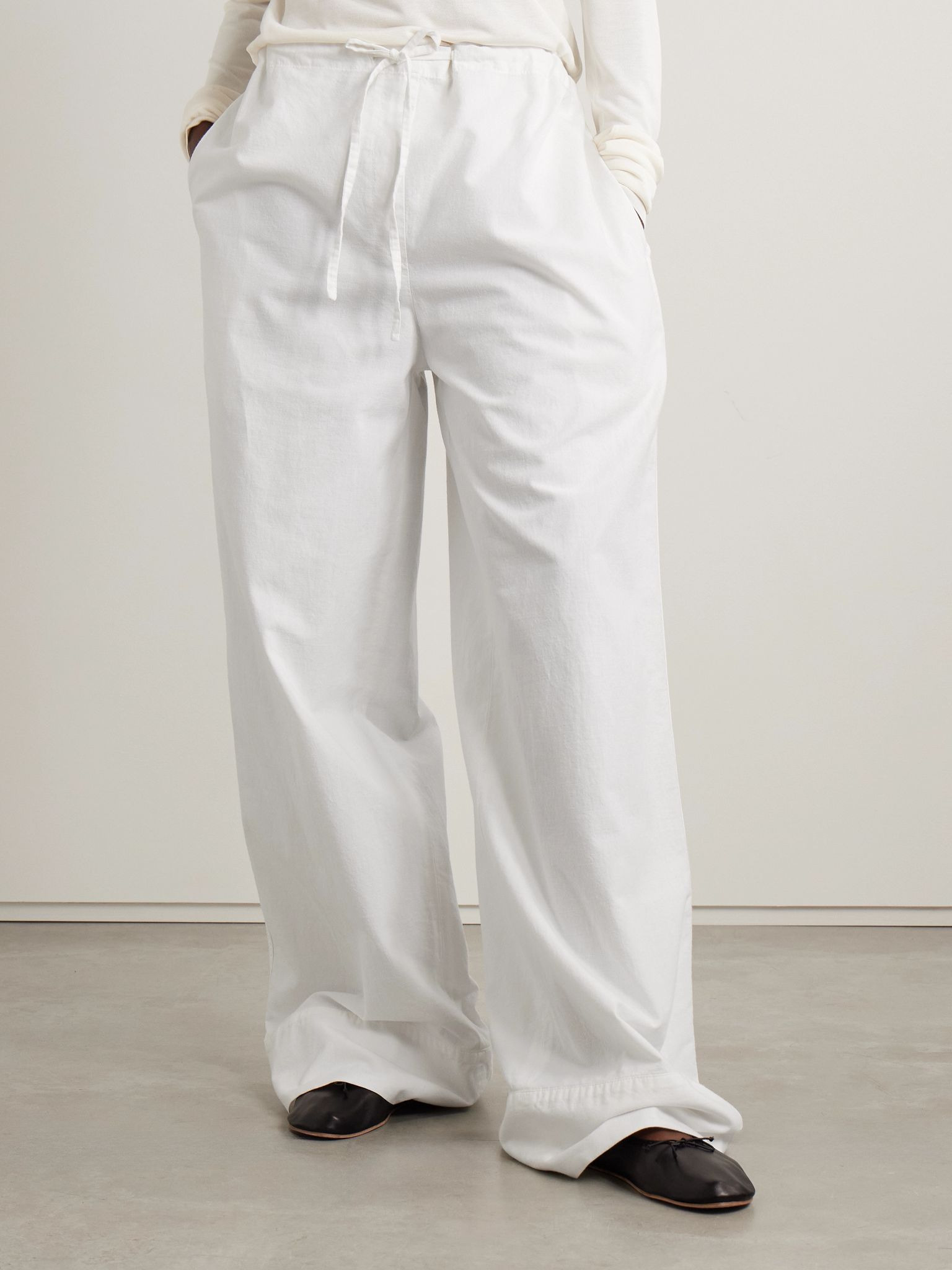 Enea cotton wide-leg pants Off-white - 3