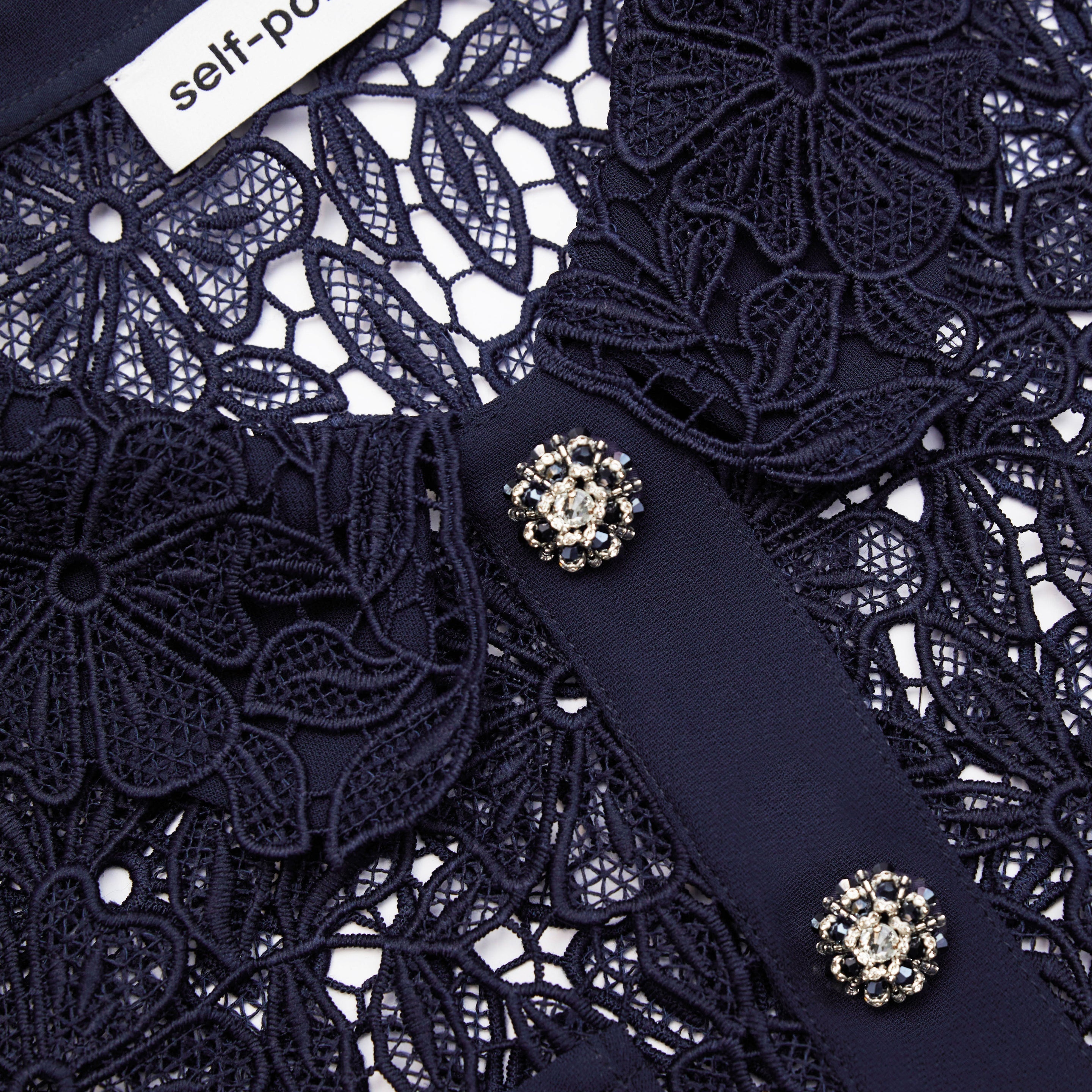 Navy Guipure Lace Top - 5