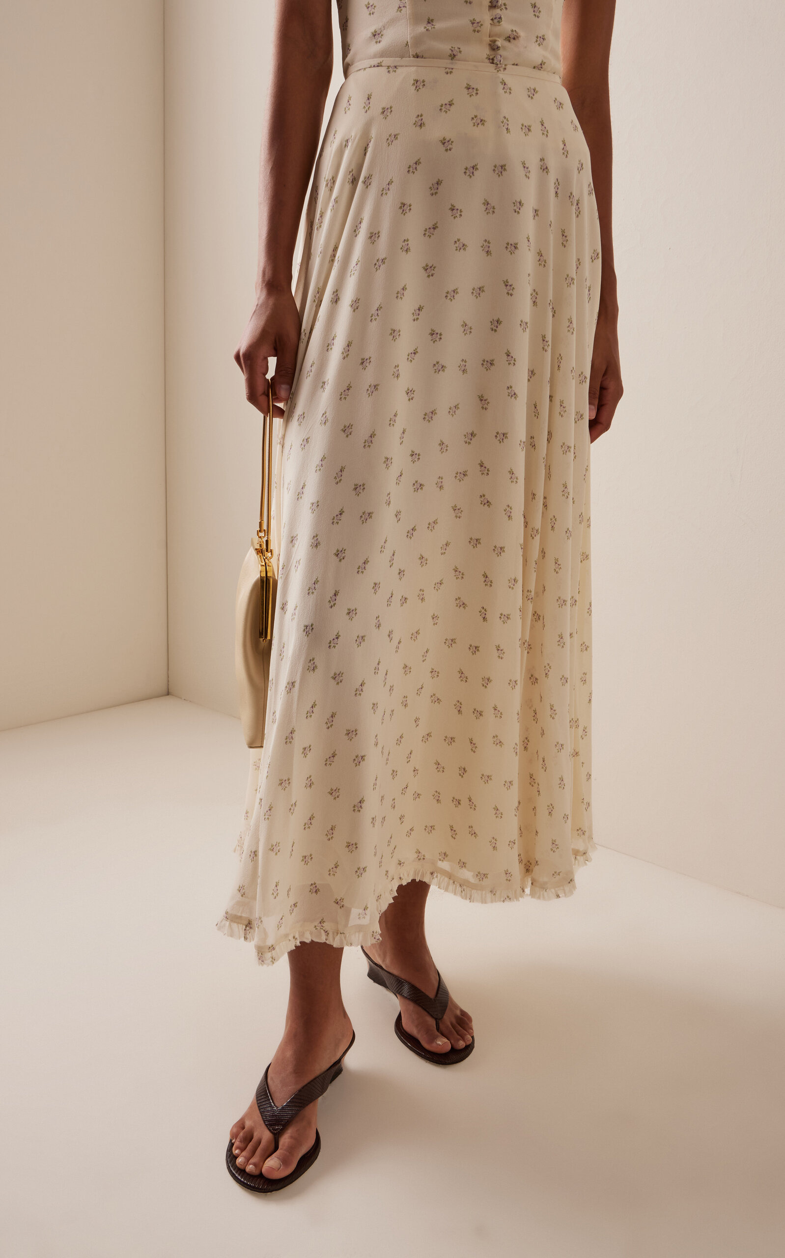 Floral-Print Silk Maxi Skirt floral - 3