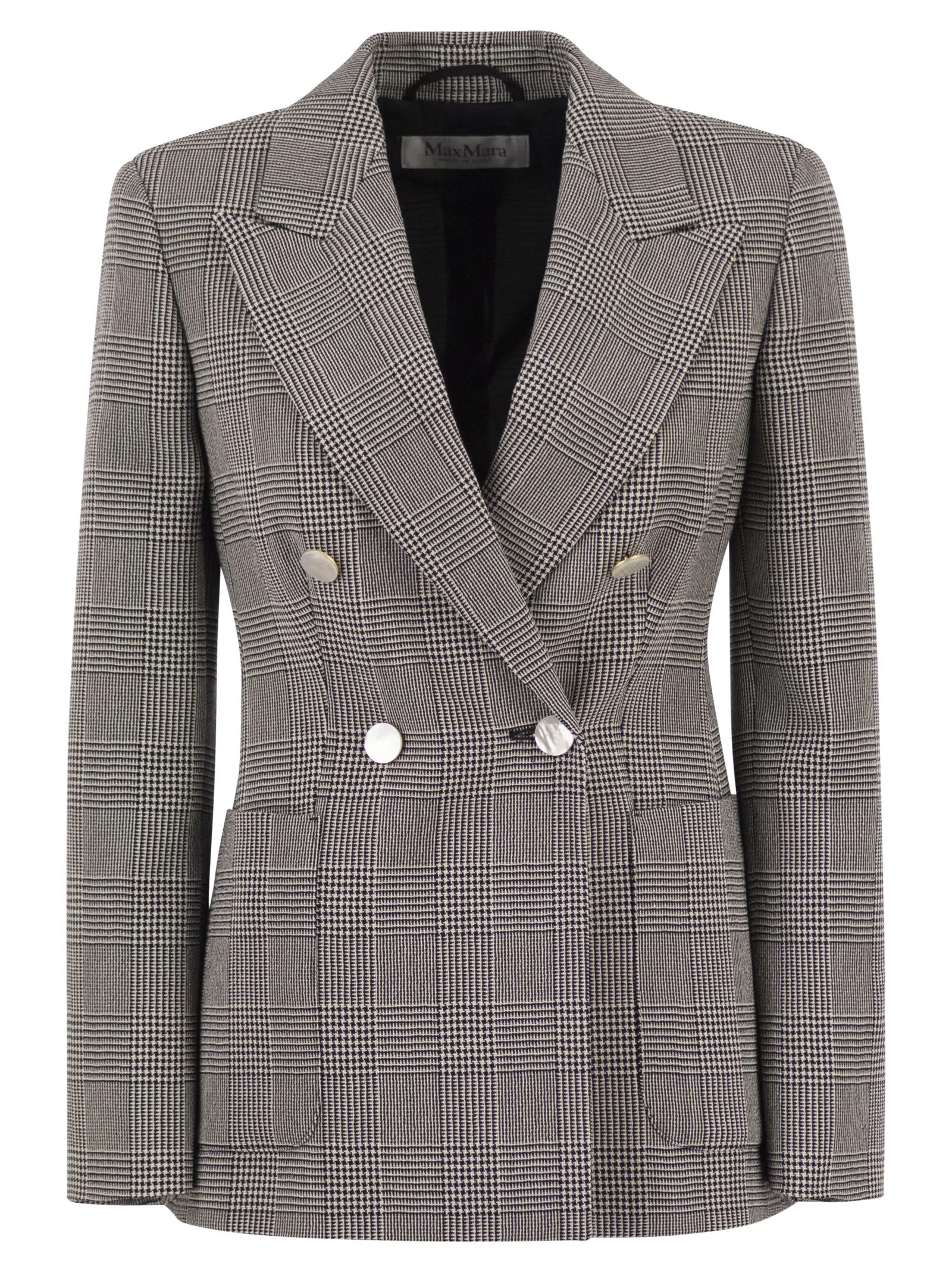 Max Mara Women Mxmaccordo - Double-Breasted Prince Of Wales Virgin Wool Blazer - 1
