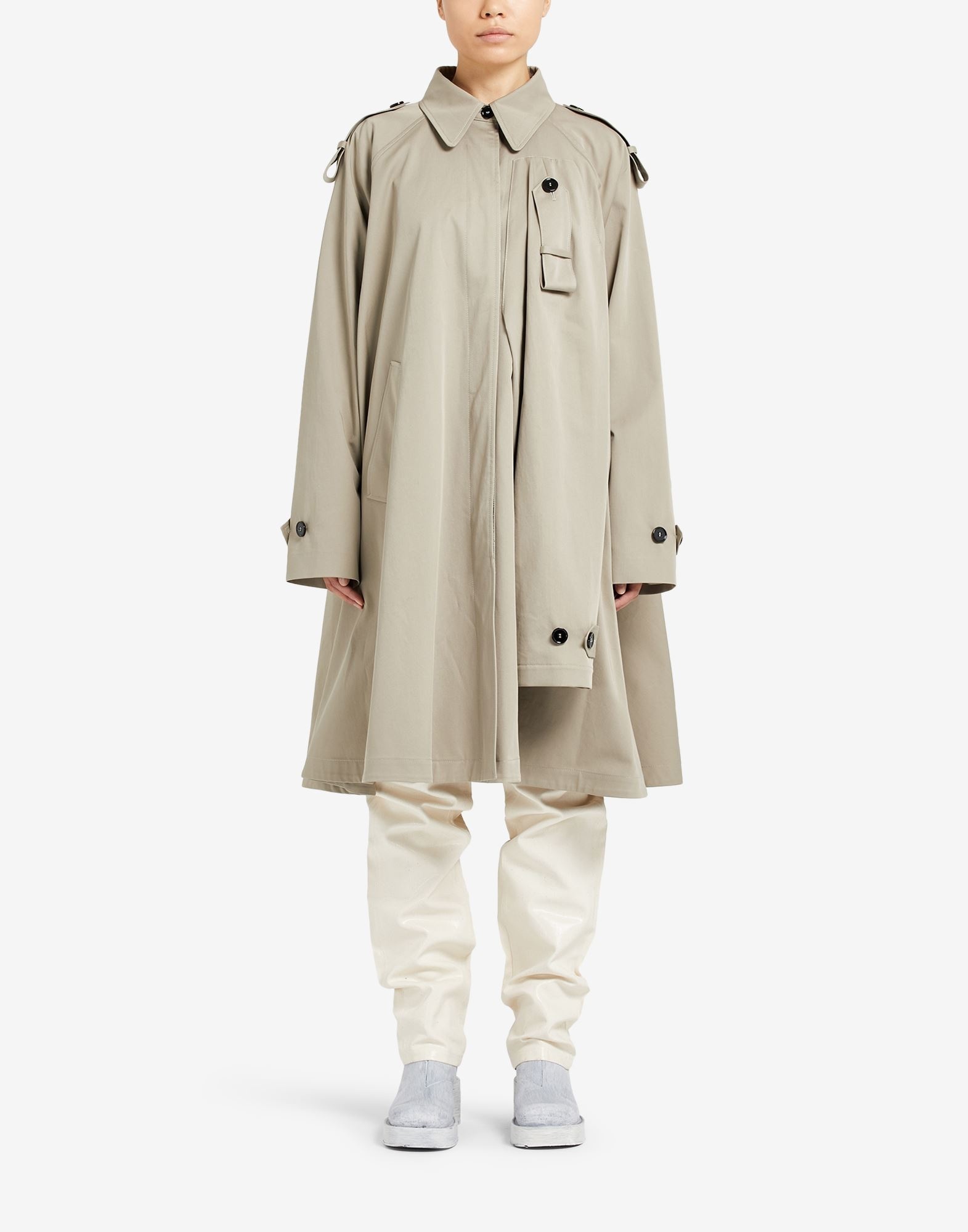 Long trench coat with hanging sleeves - 2