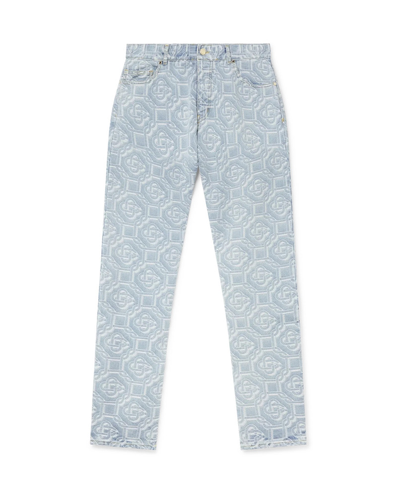 Denim Bleached Monogram Trousers 1