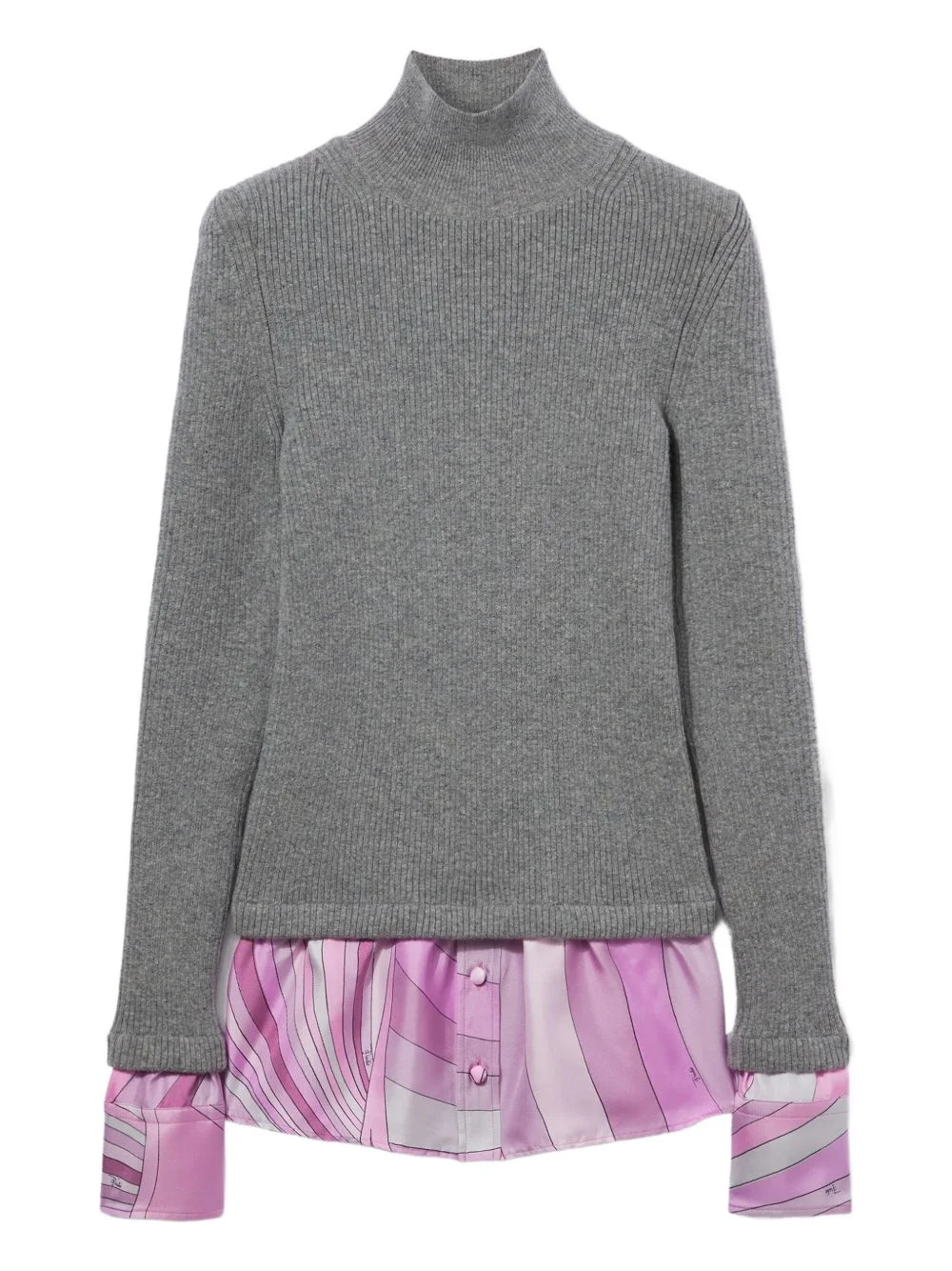 Iride-print roll-neck sweater - 1