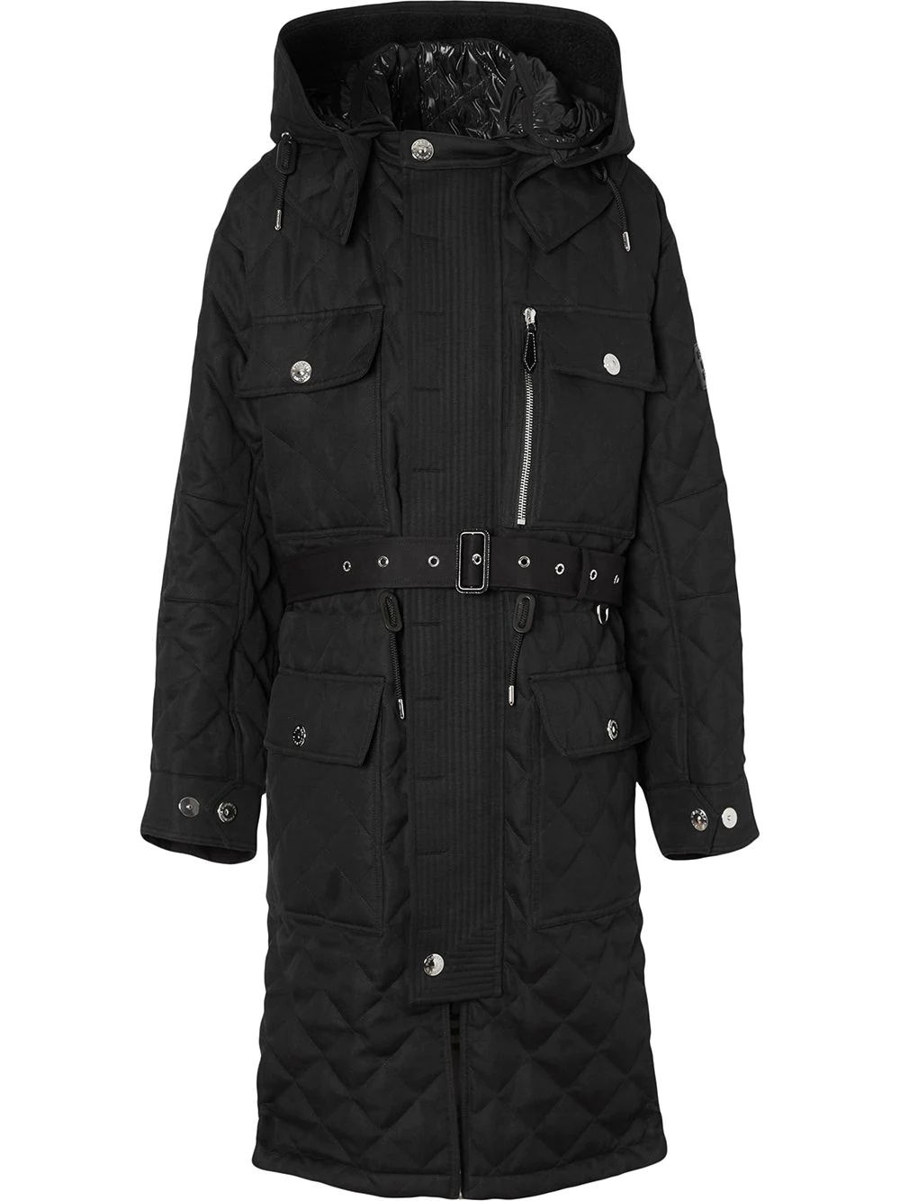 quilted mid-length parka - 1