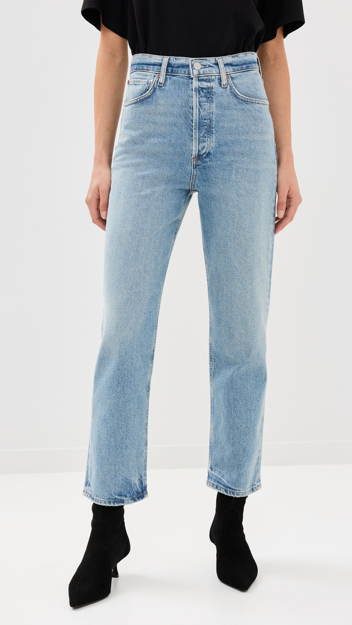 90s Pinch Waist Crop Jeans - 6