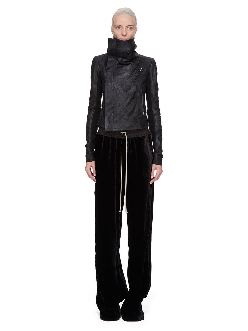 Rick Owens Black Porterville Classic Biker Leather Jacket outlook