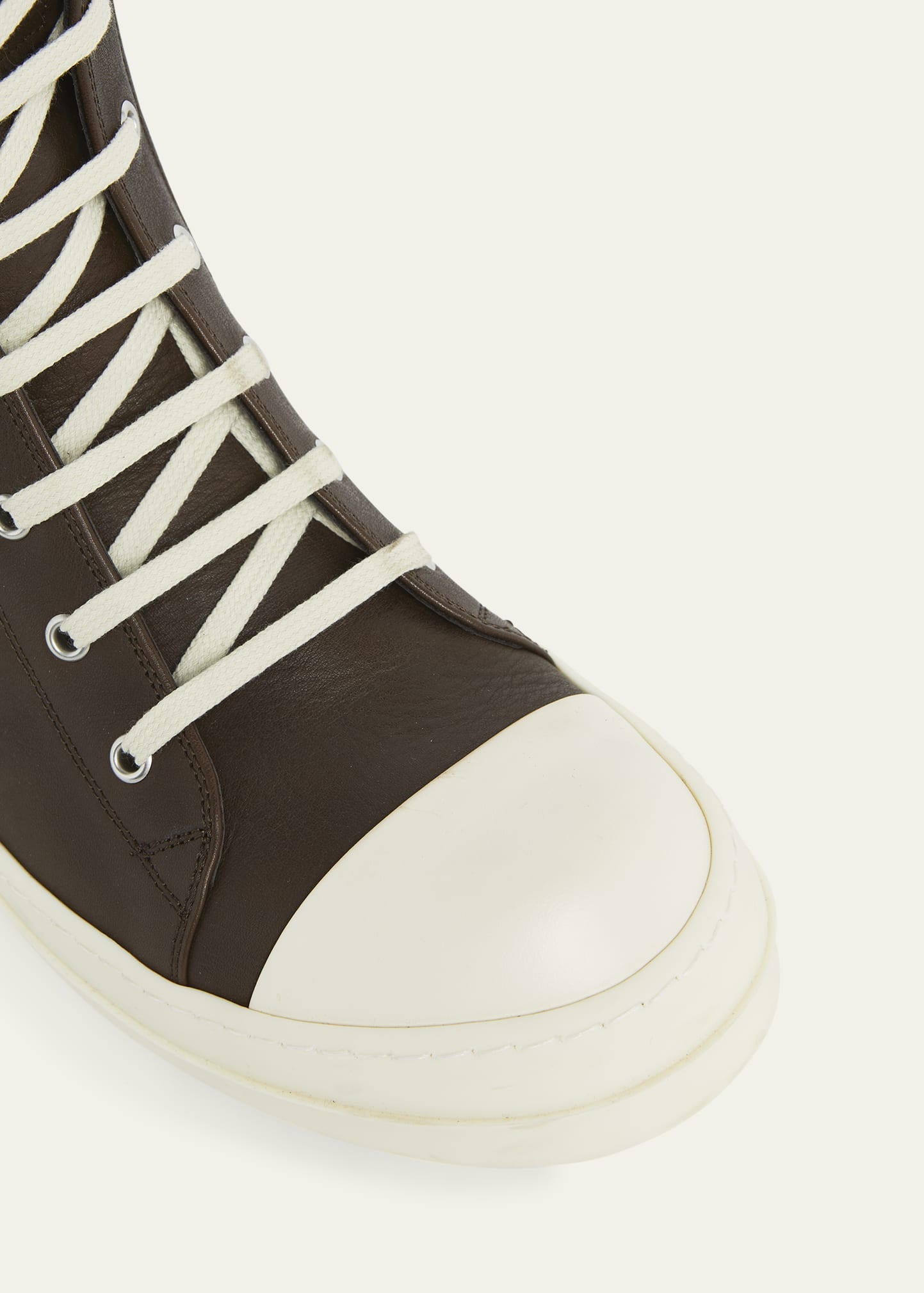 Men's Washed Leather High-Top Sneakers - 5