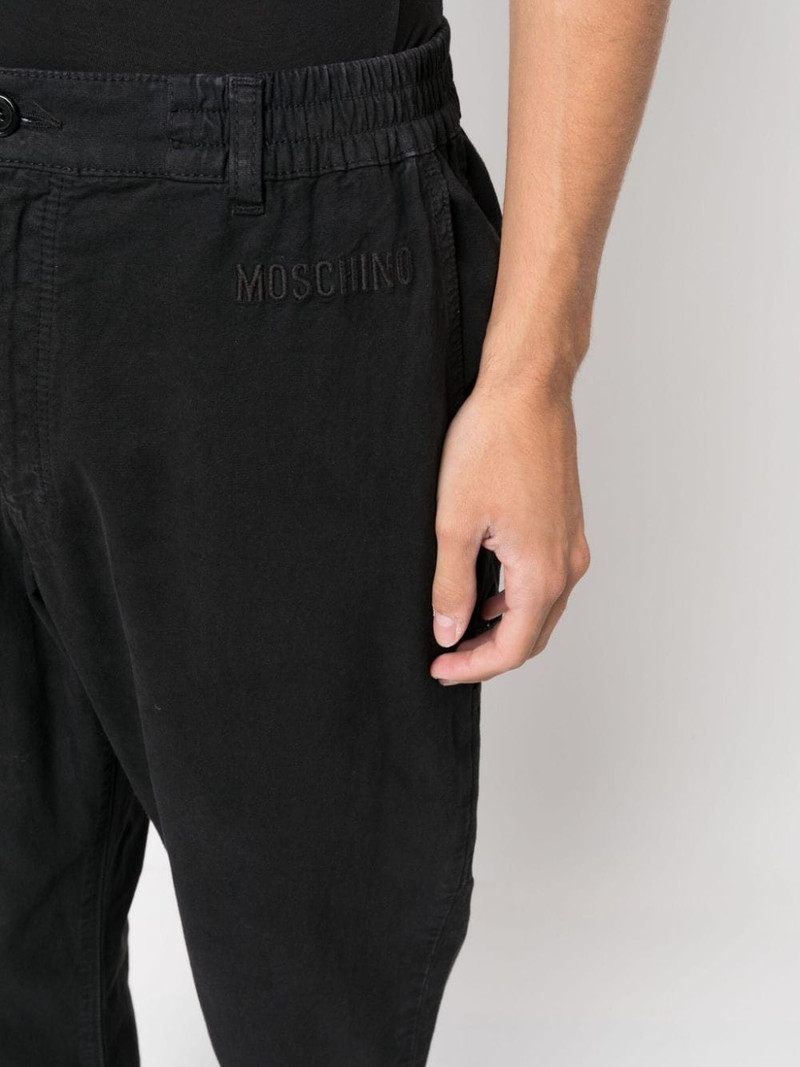 logo-embroidered straight-leg trousers 5