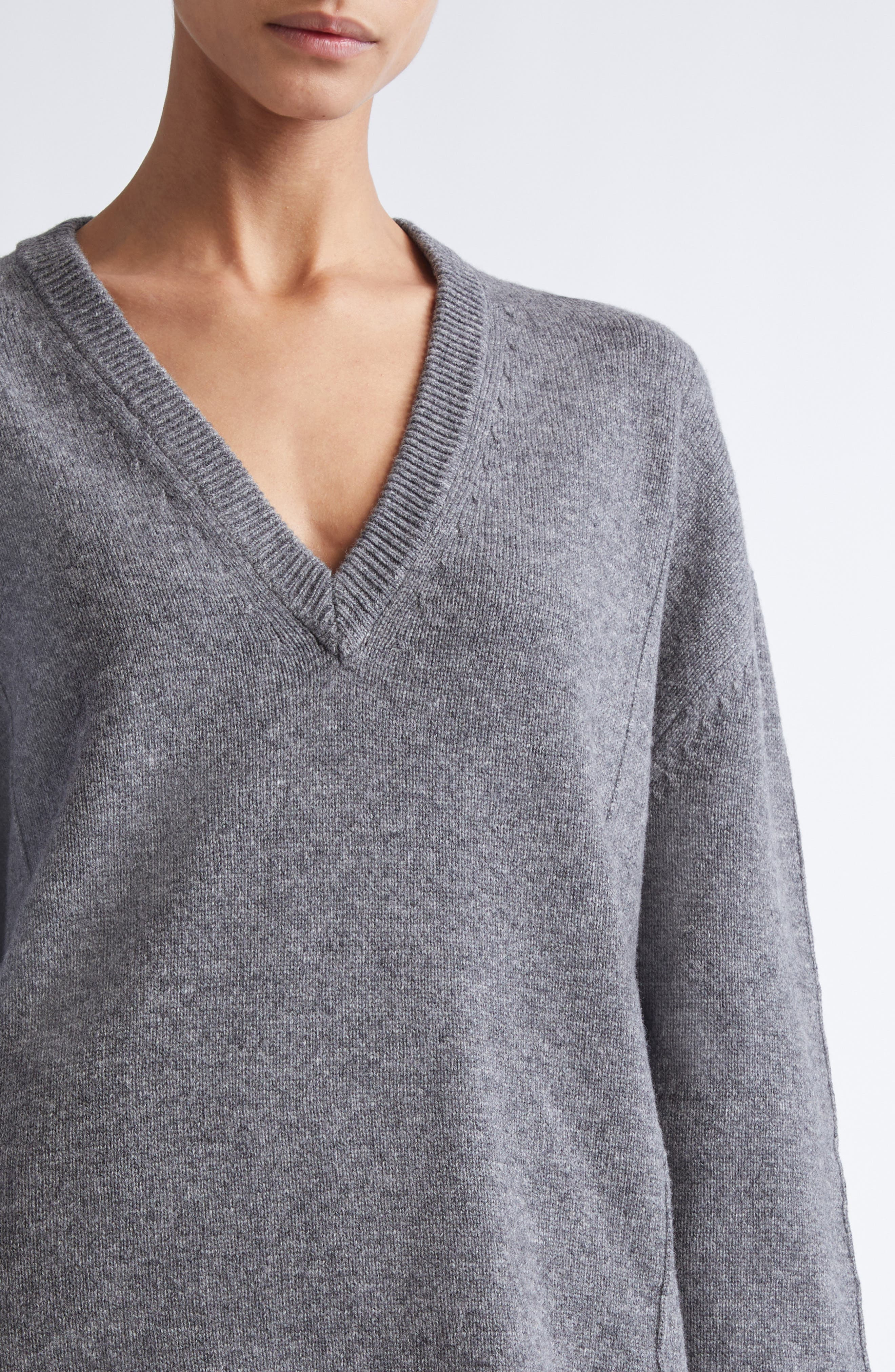 Jil Sander Wool & Cashmere V-Neck Sweater in Basalt at Nordstrom - 5
