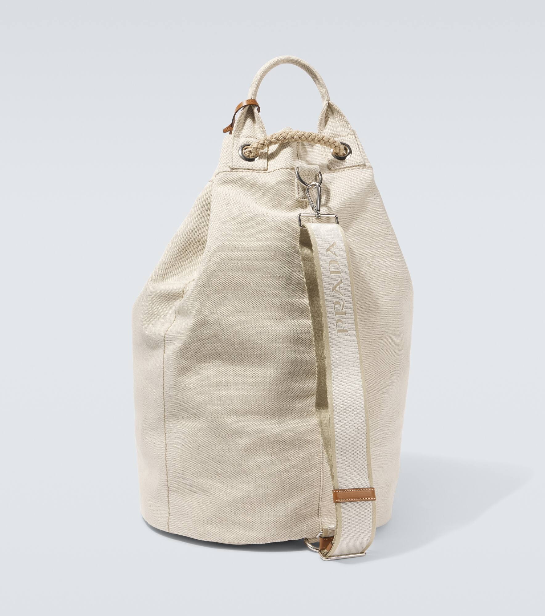 Embroidered canvas bucket bag - 5