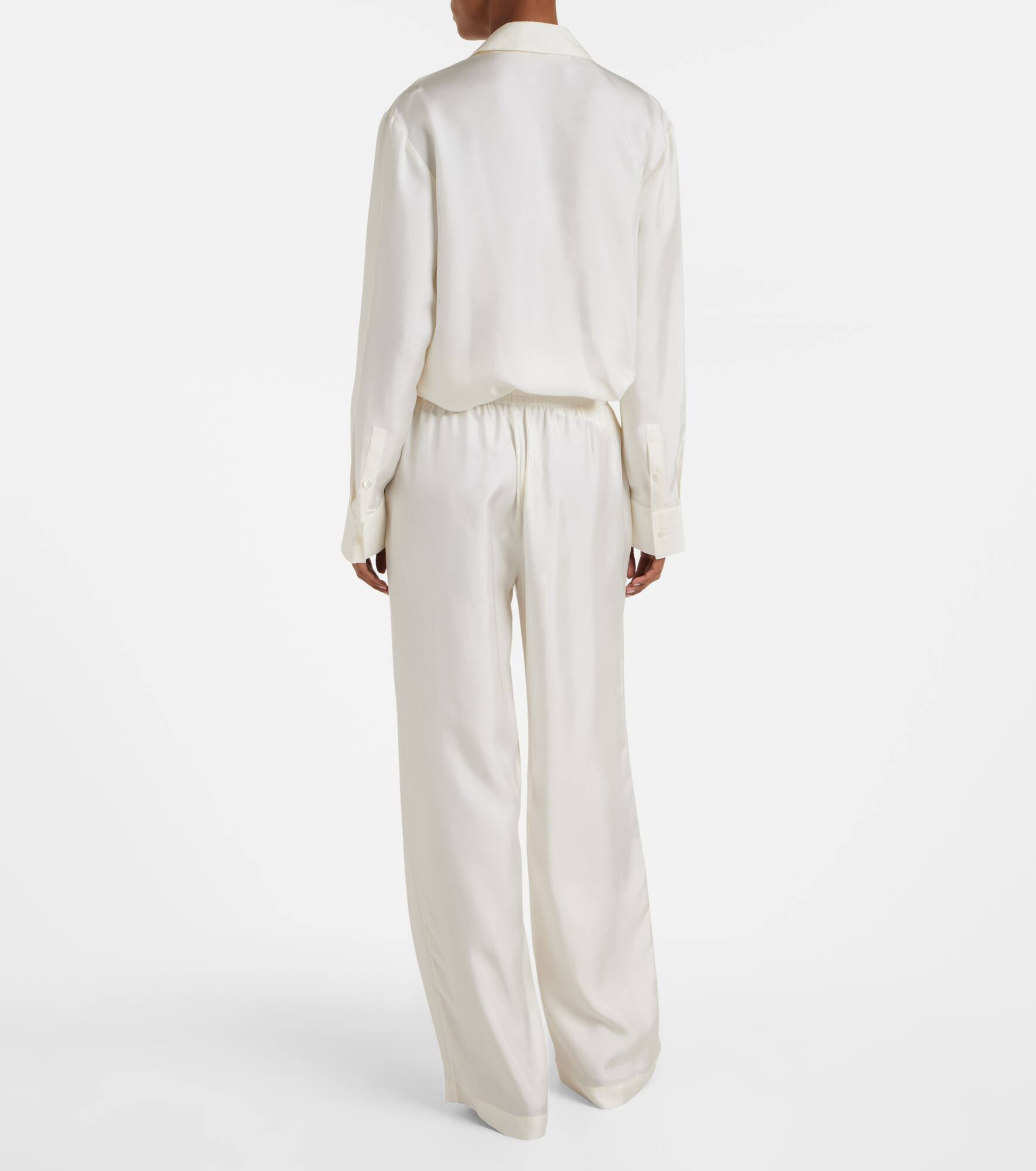 Silk satin wide-leg pants - 3