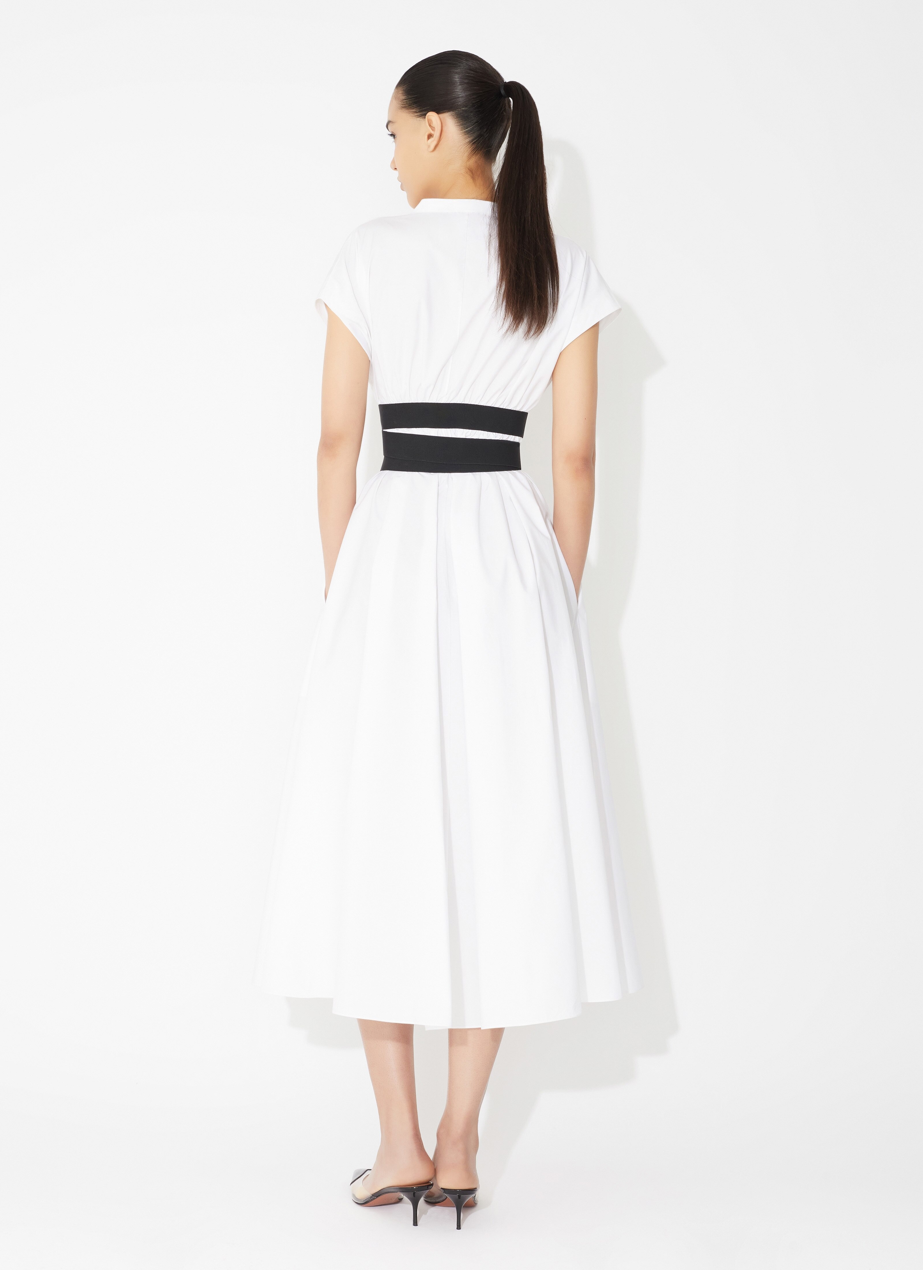 POPLIN CROSS BELT DRESS - 3