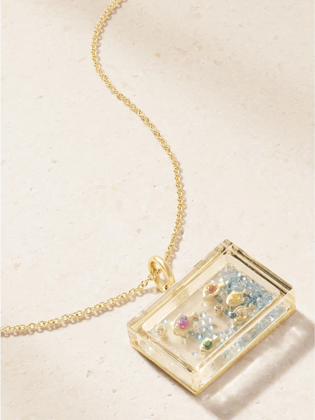 Aquarium 9-karat Gold Multi-stone Necklace - 1