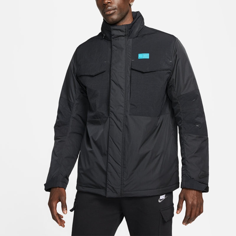 Nike Sports Solid Color Casual Hooded Jacket Black DD8413-010 - 4