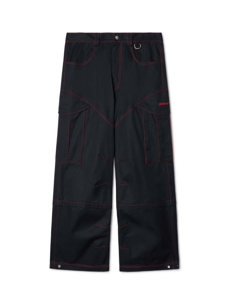 Black Cotton Arrow Cargo Pants 1