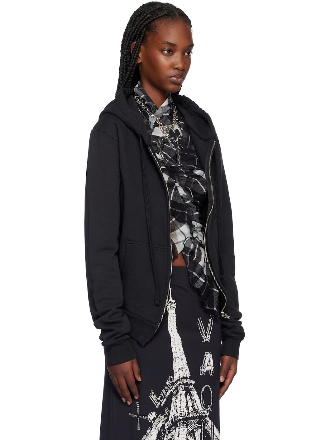 Black Twisted Rose Hoodie - 2