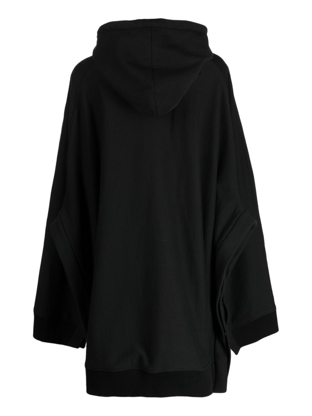 panelled zipped cotton hoodie - 3