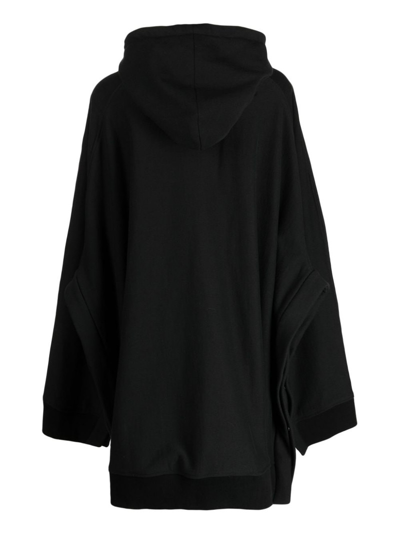 MELITTA BAUMEISTER longline zip-up cotton hoodie outlook