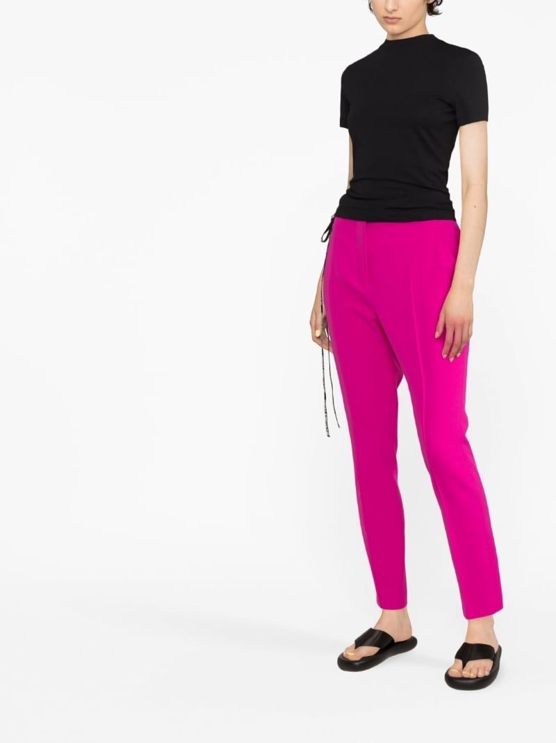 lace-up cotton T-shirt - 3