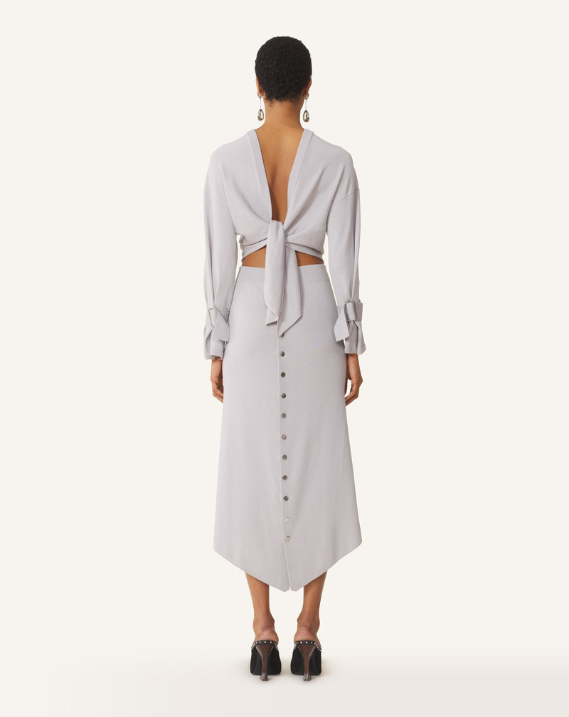 LONG SILK DRESS WITH BACK TIE 4
