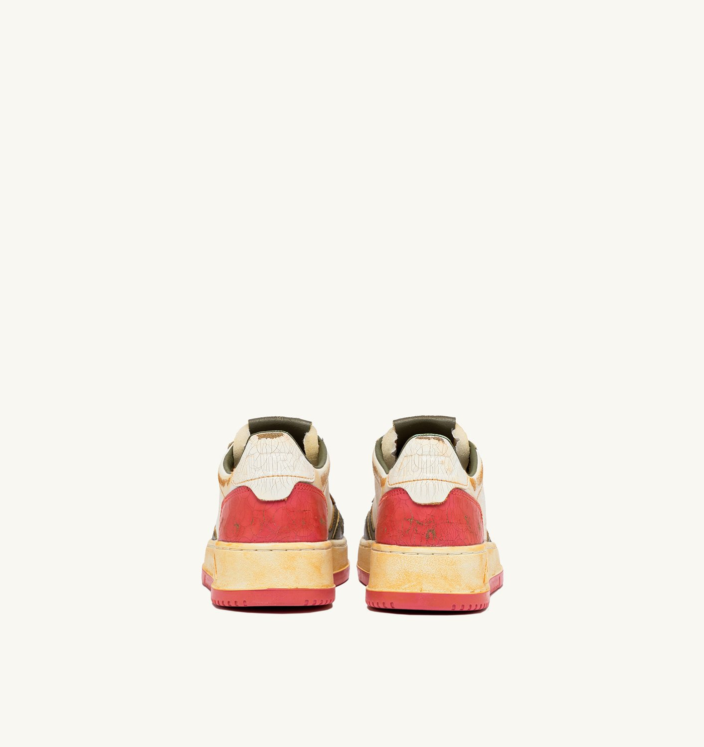 MEDALIST LOW SUPER VINTAGE SNEAKERS IN TEA-ROSE AND COVERT GREEN LEATHER - 3