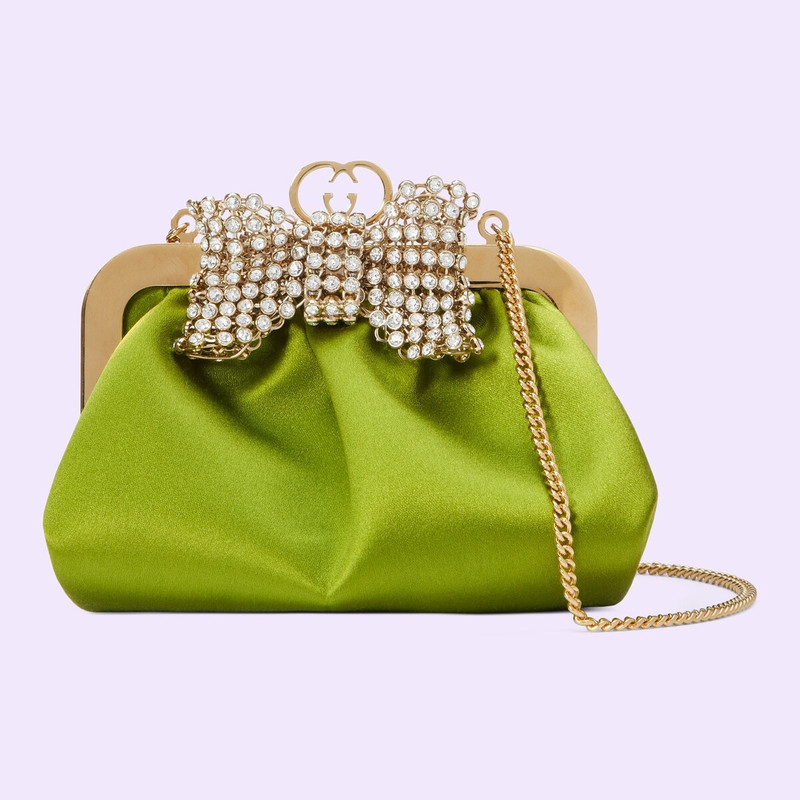Satin handbag with bow 1