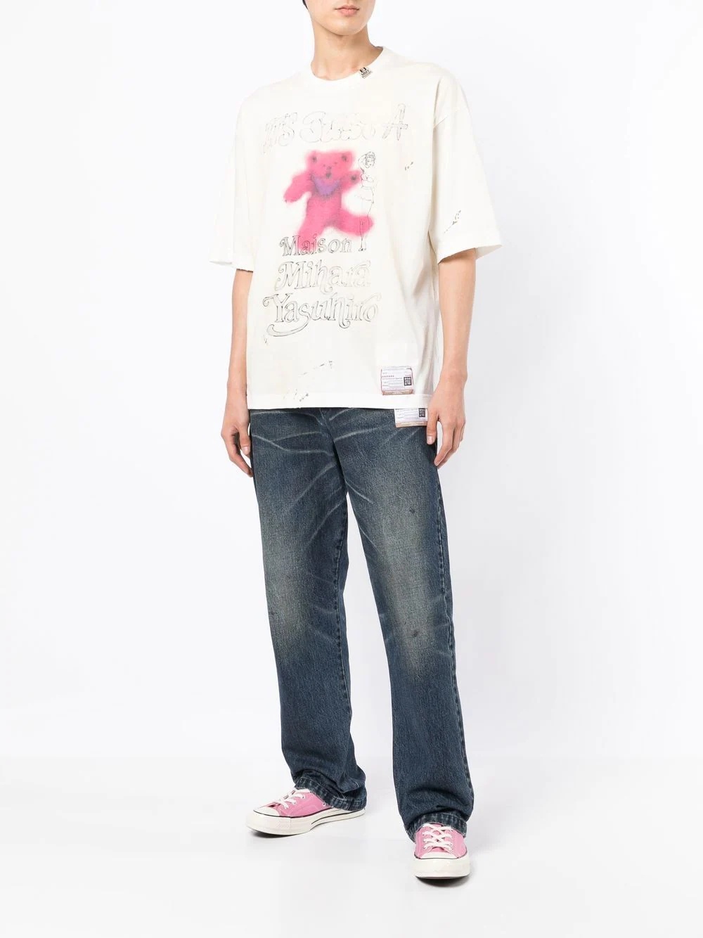 distressed graphic-print T-shirt - 2